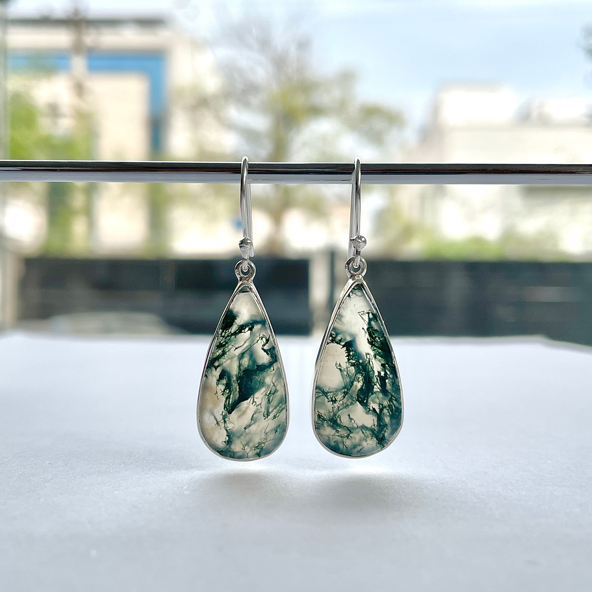 Moss Agate Earring-(MOA-E-163.)