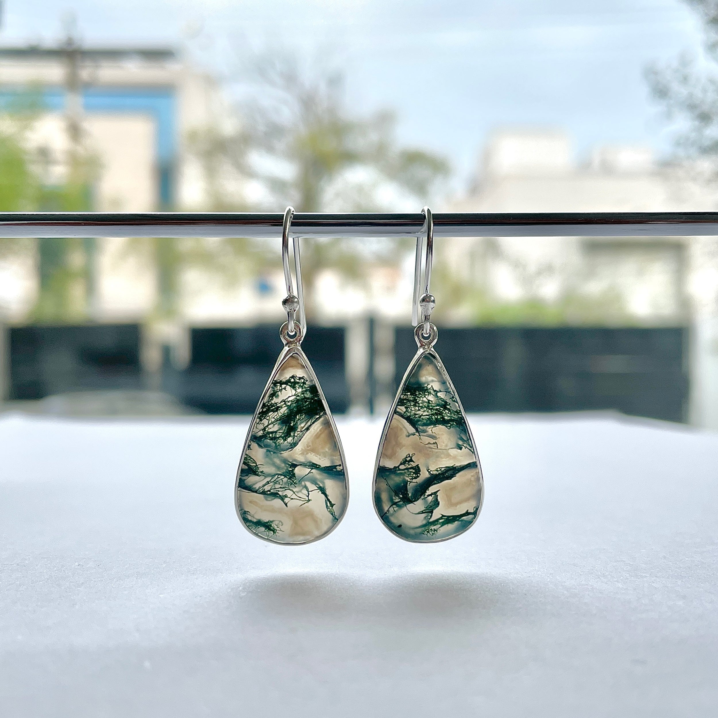 Moss Agate Earring-(MOA-E-164.)