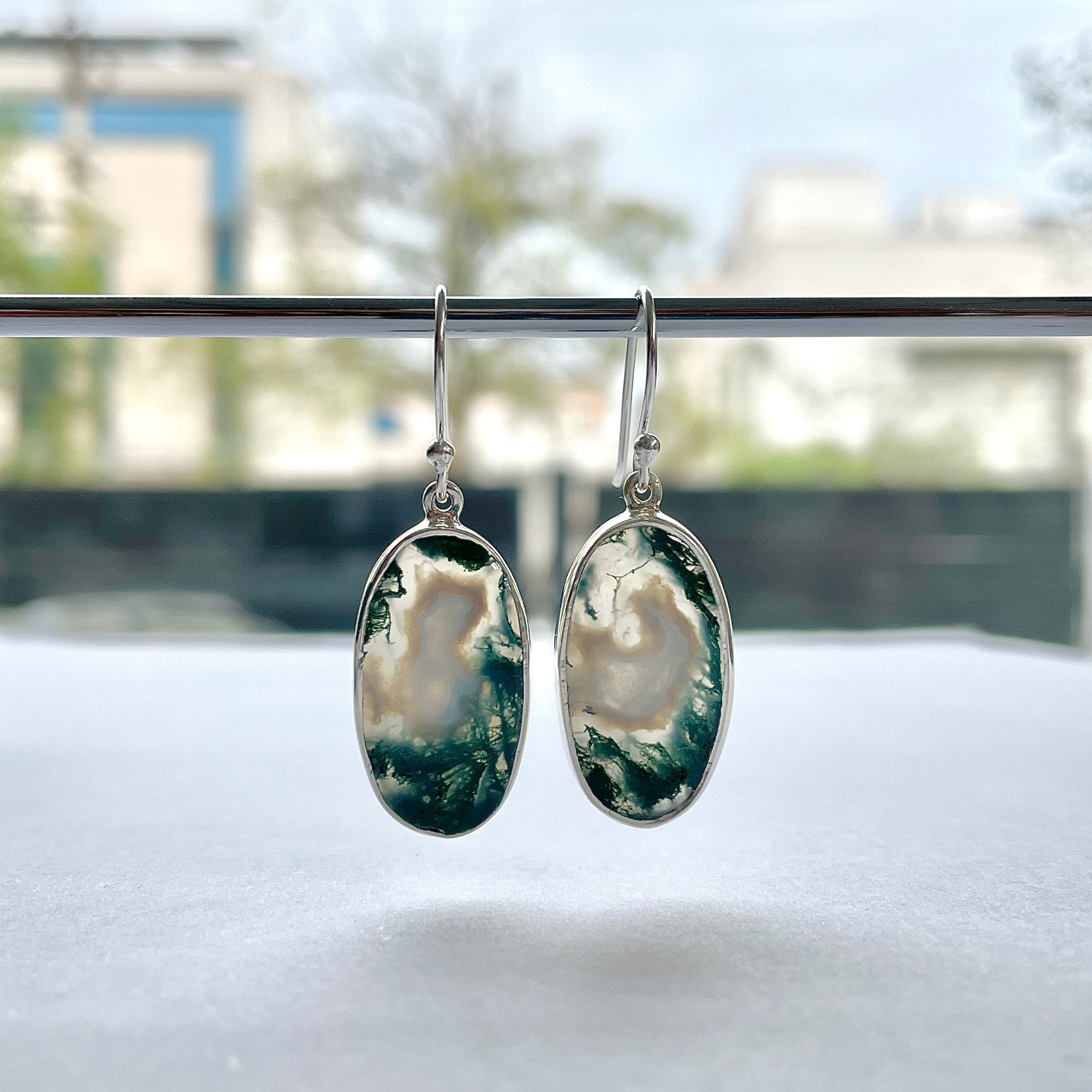 Moss Agate Earring-(MOA-E-165.)