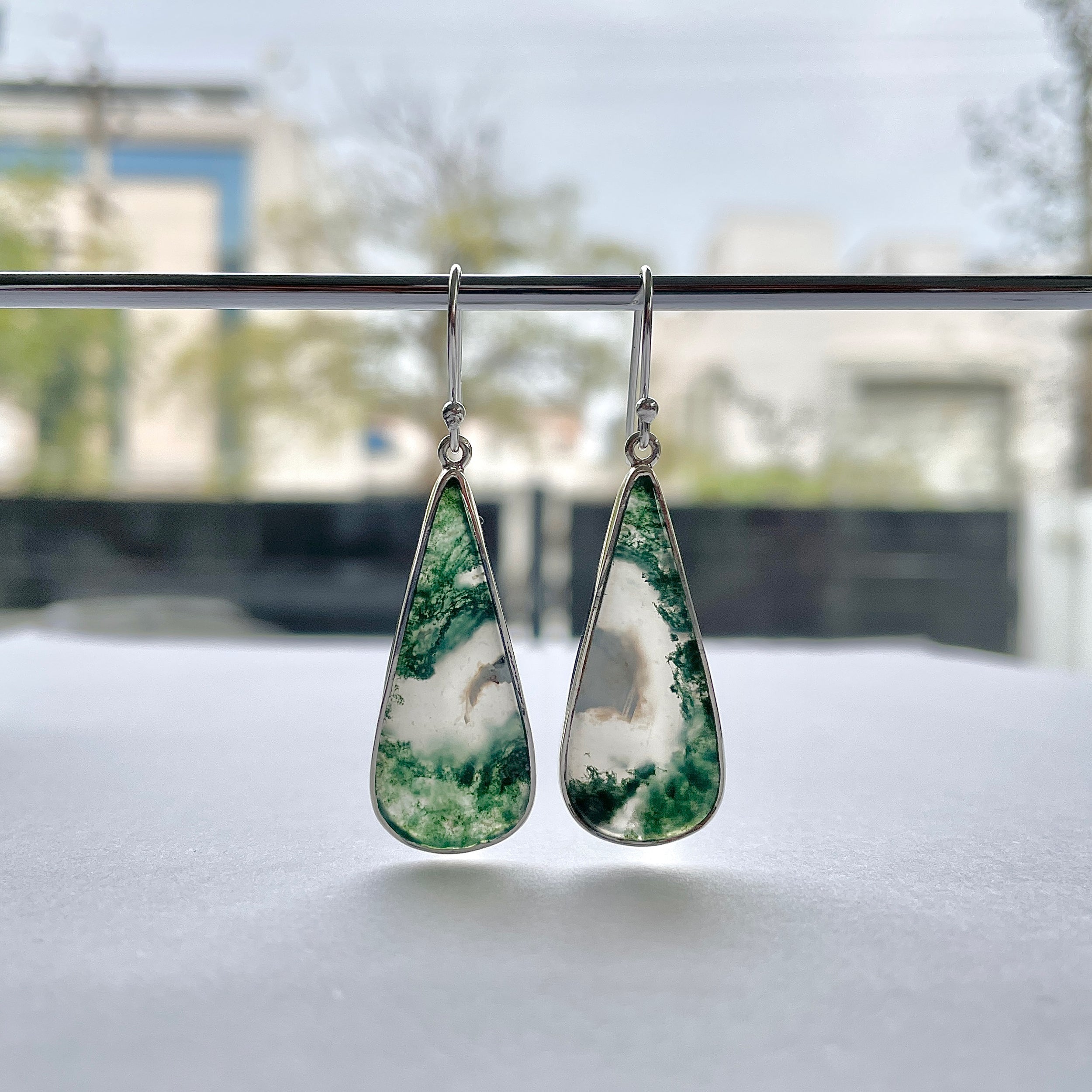 Moss Agate Earring-(MOA-E-166.)