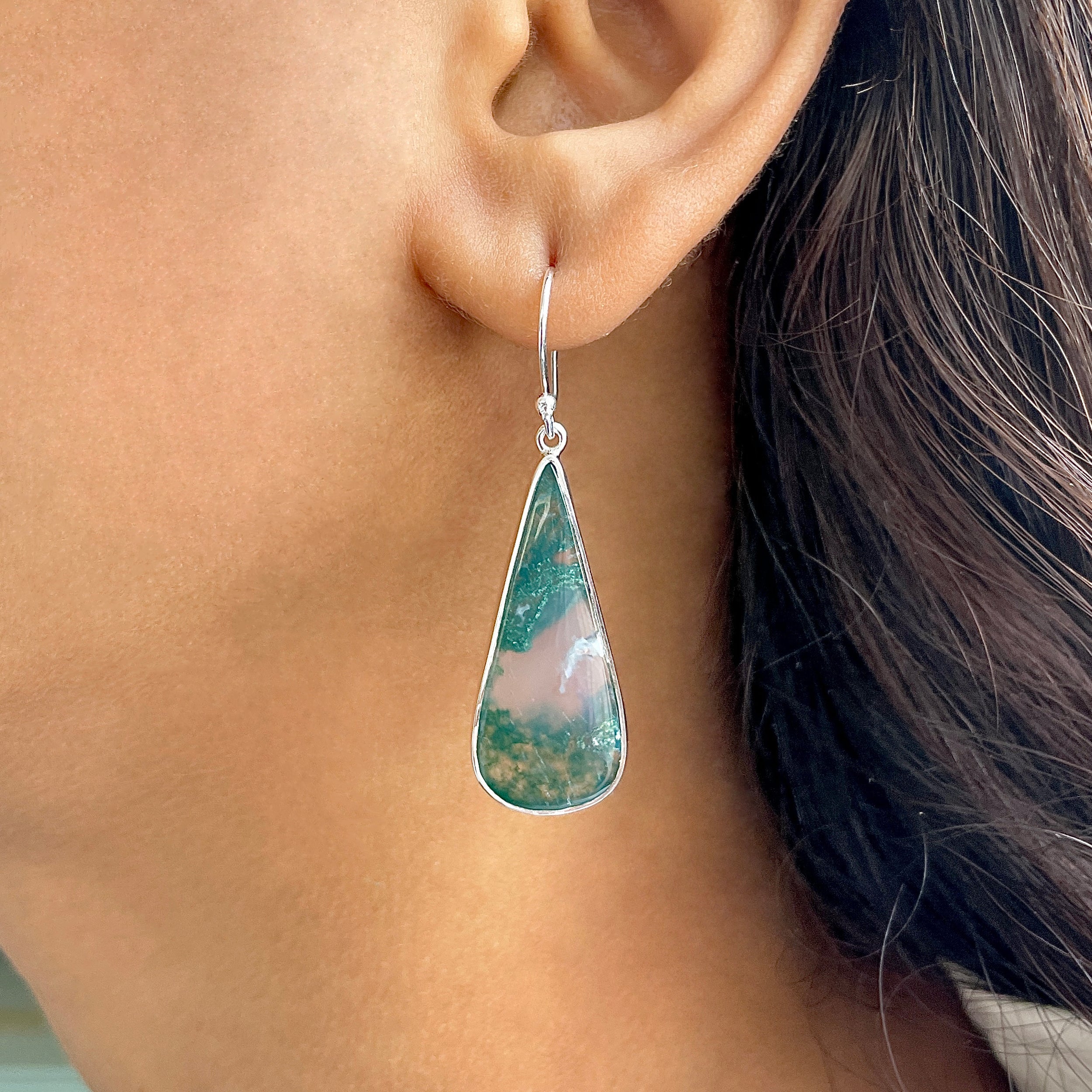 Moss Agate Earring-(MOA-E-166.)
