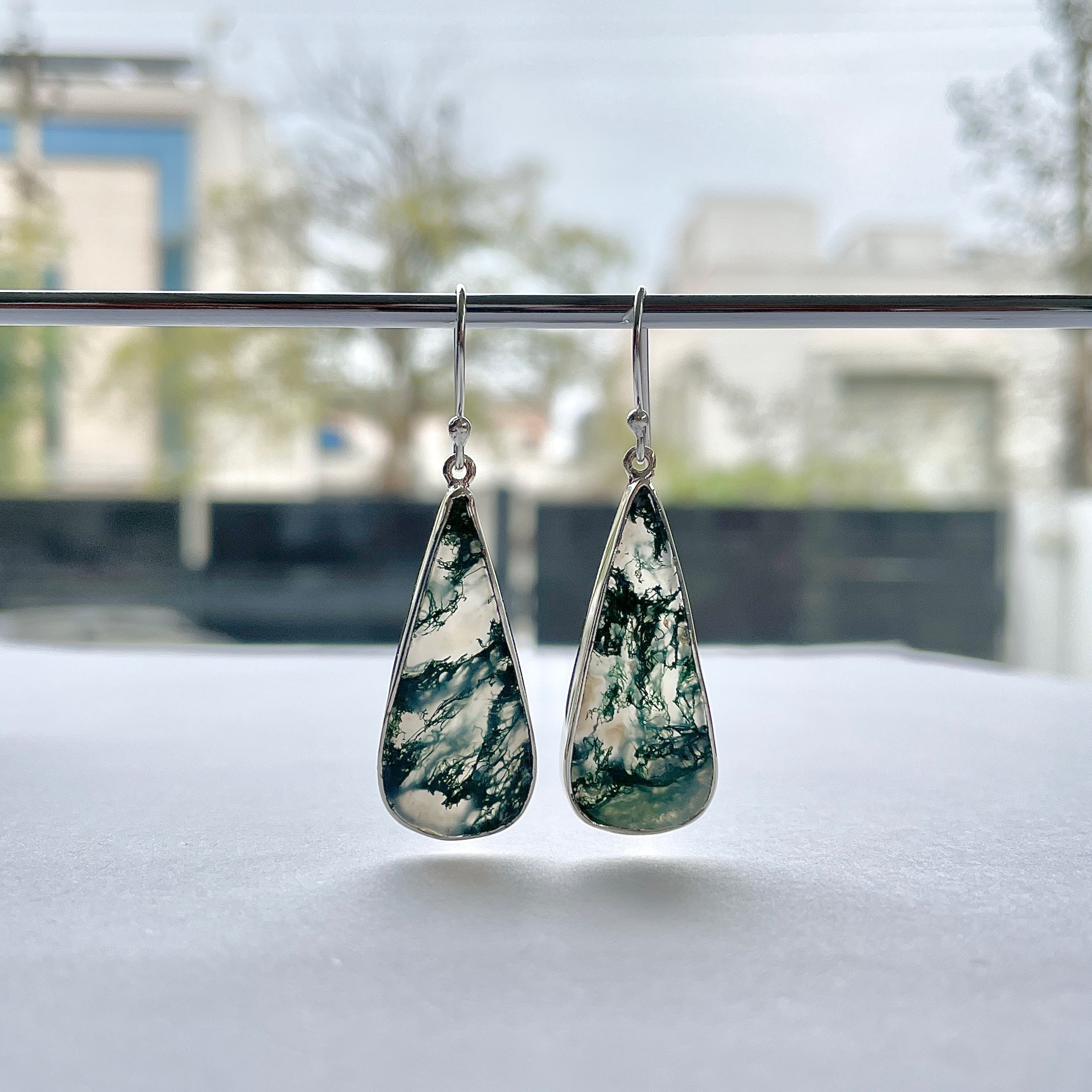 Moss Agate Earring-(MOA-E-167.)