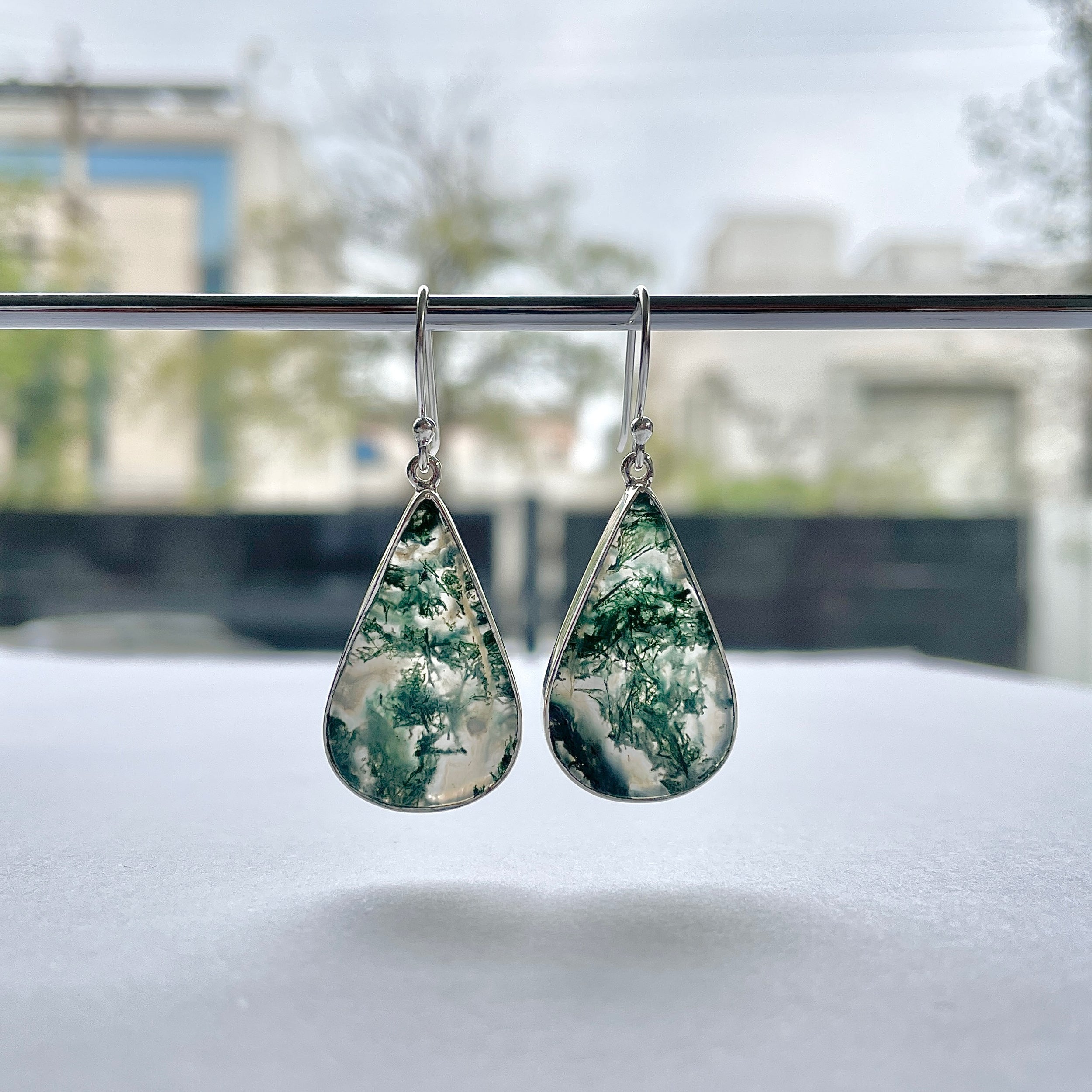 Moss Agate Earring-(MOA-E-168.)