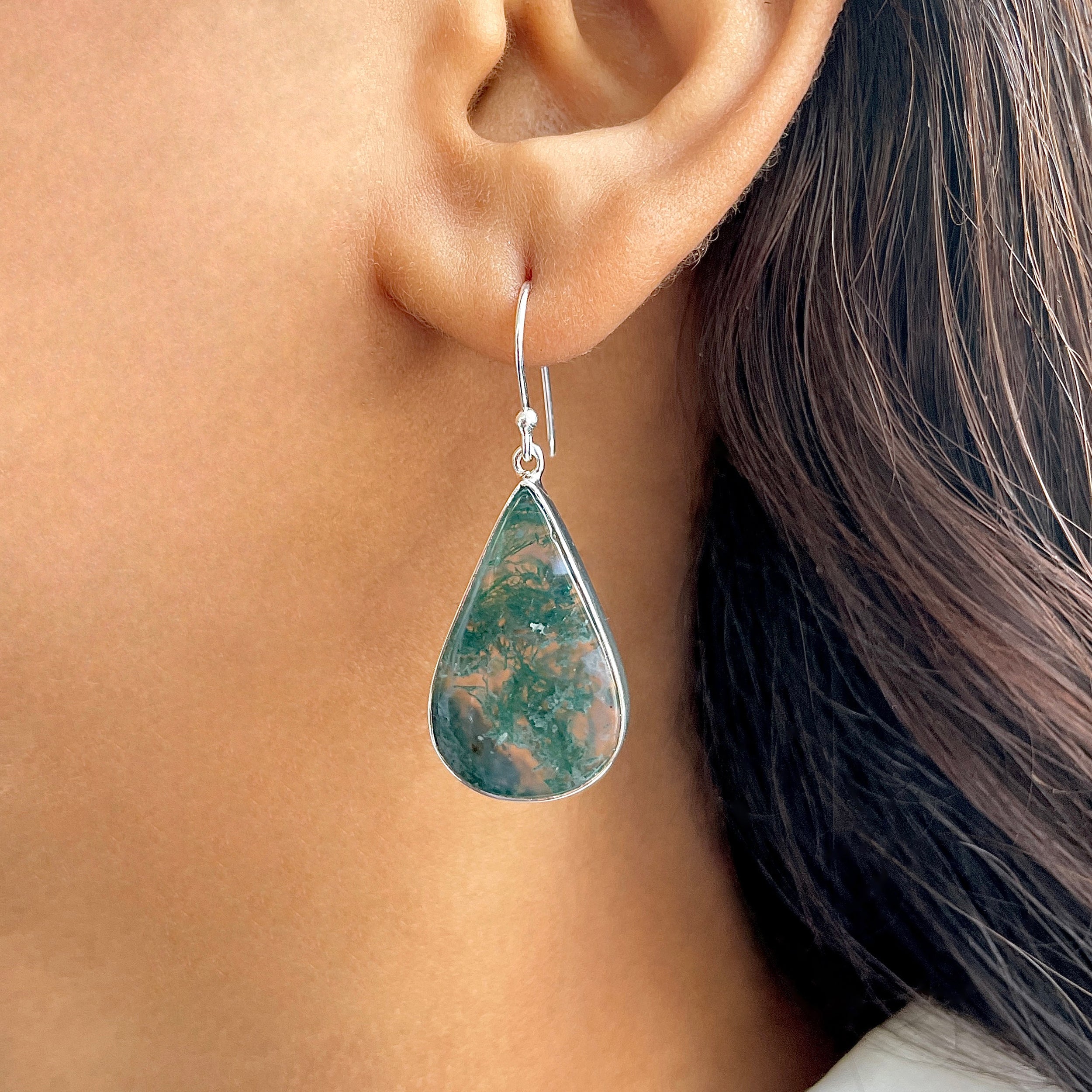 Moss Agate Earring-(MOA-E-168.)