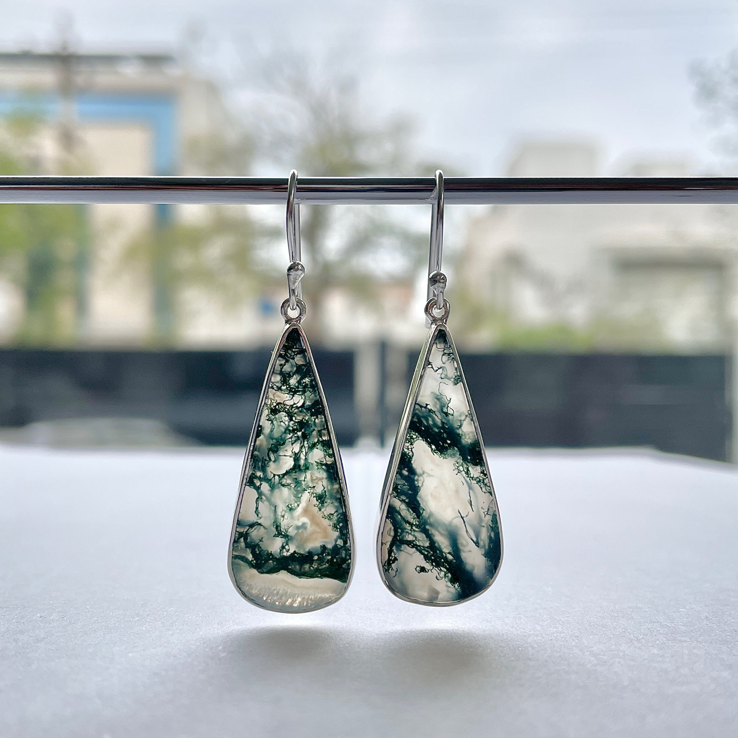 Moss Agate Earring-(MOA-E-169.)