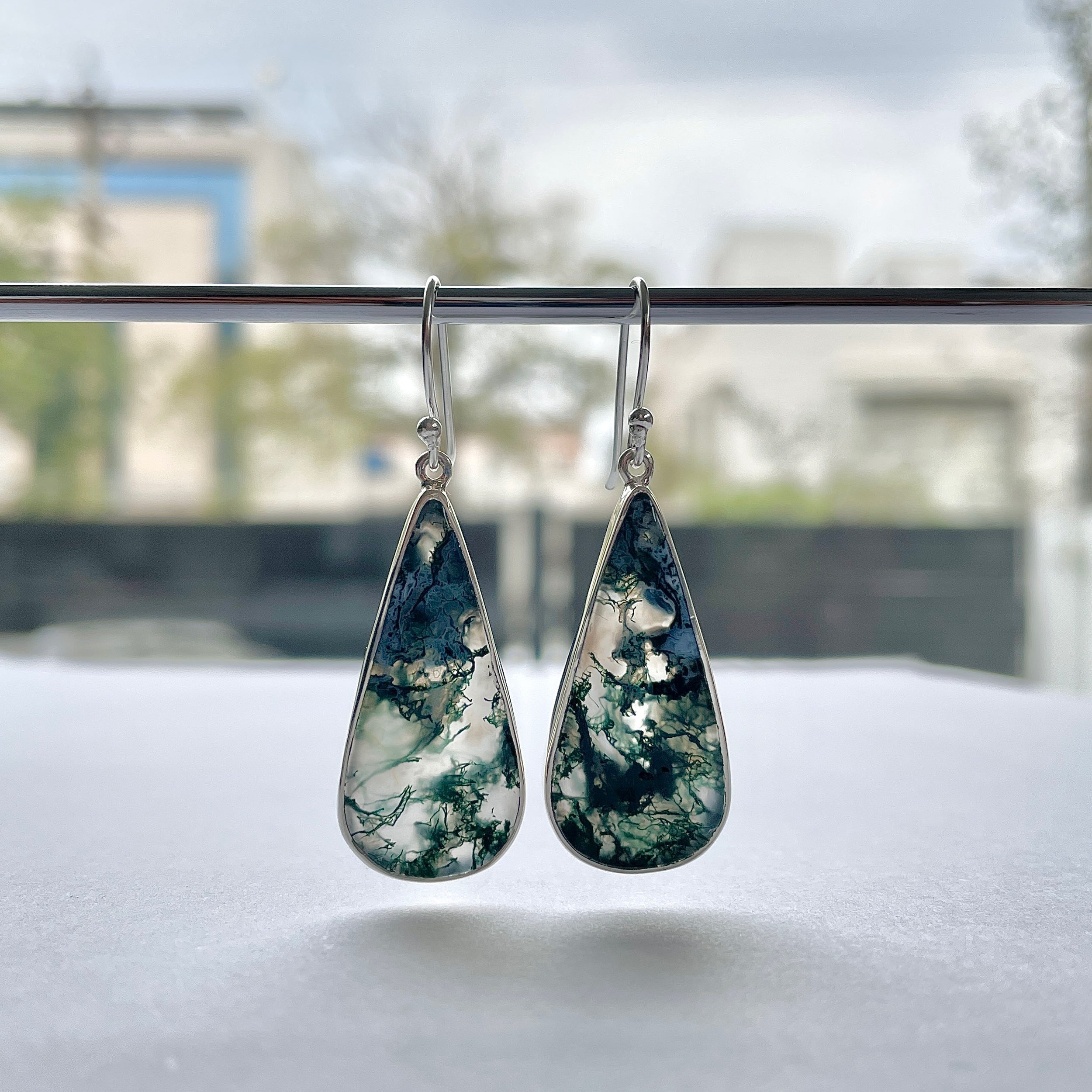 Moss Agate Earring-(MOA-E-170.)