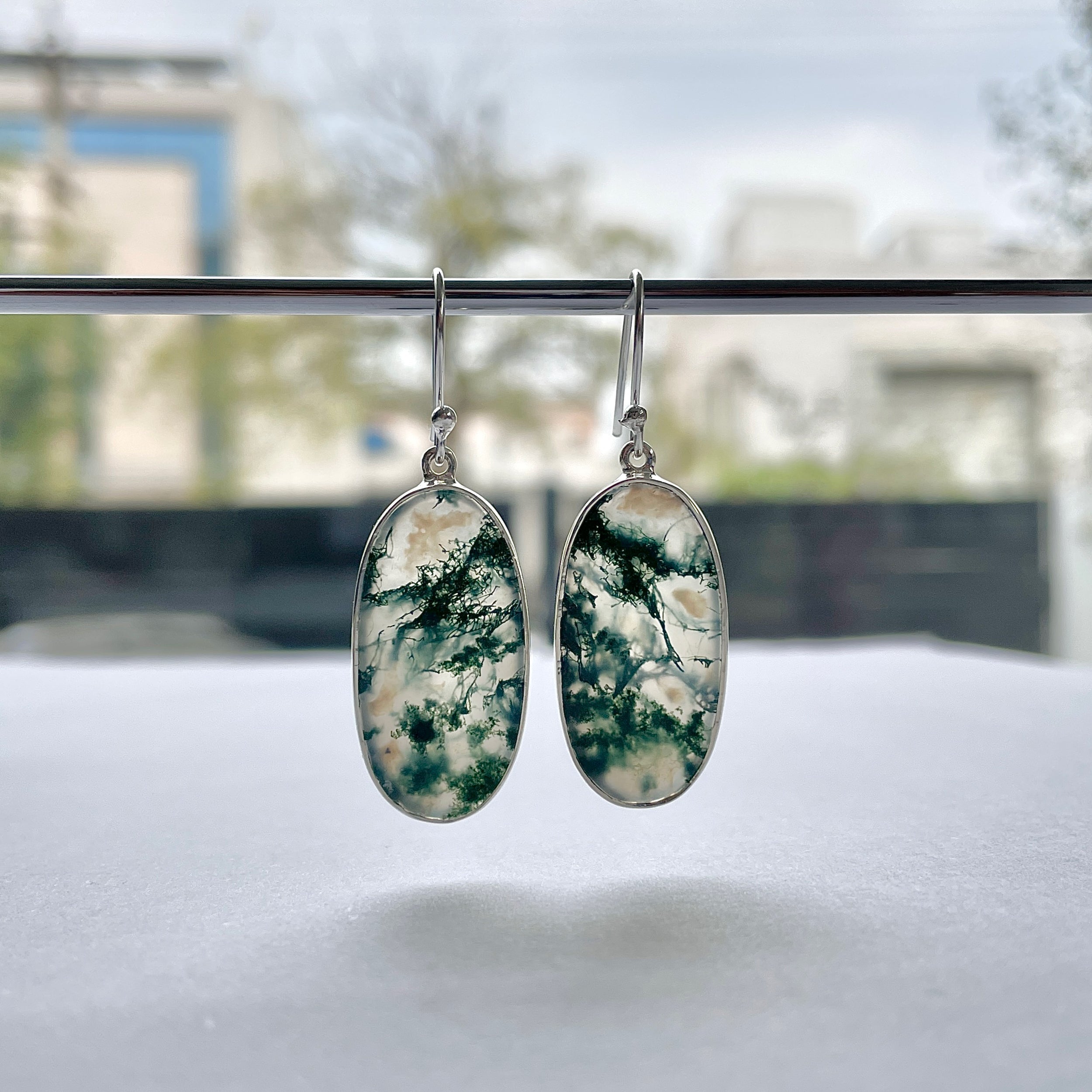 Moss Agate Earring-(MOA-E-171.)