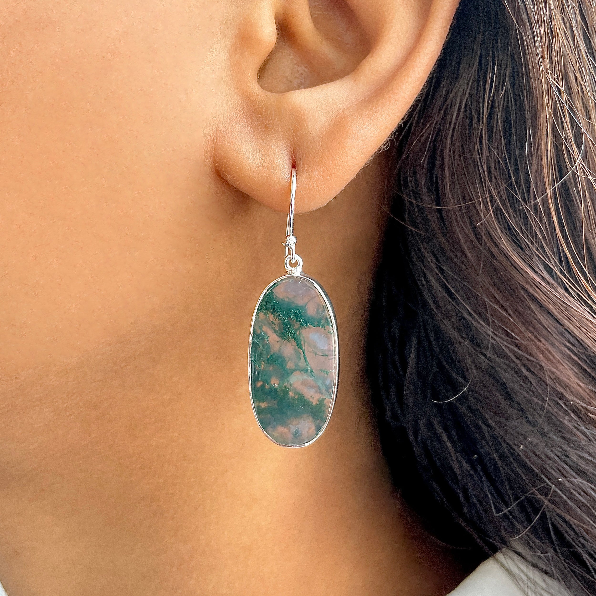 Moss Agate Earring-(MOA-E-171.)