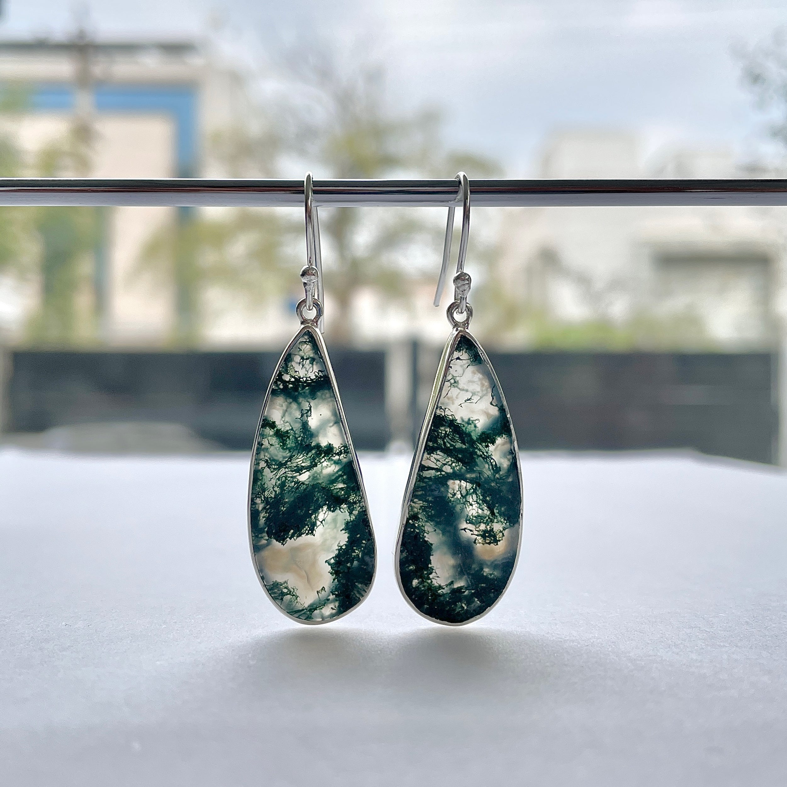 Moss Agate Earring-(MOA-E-172.)