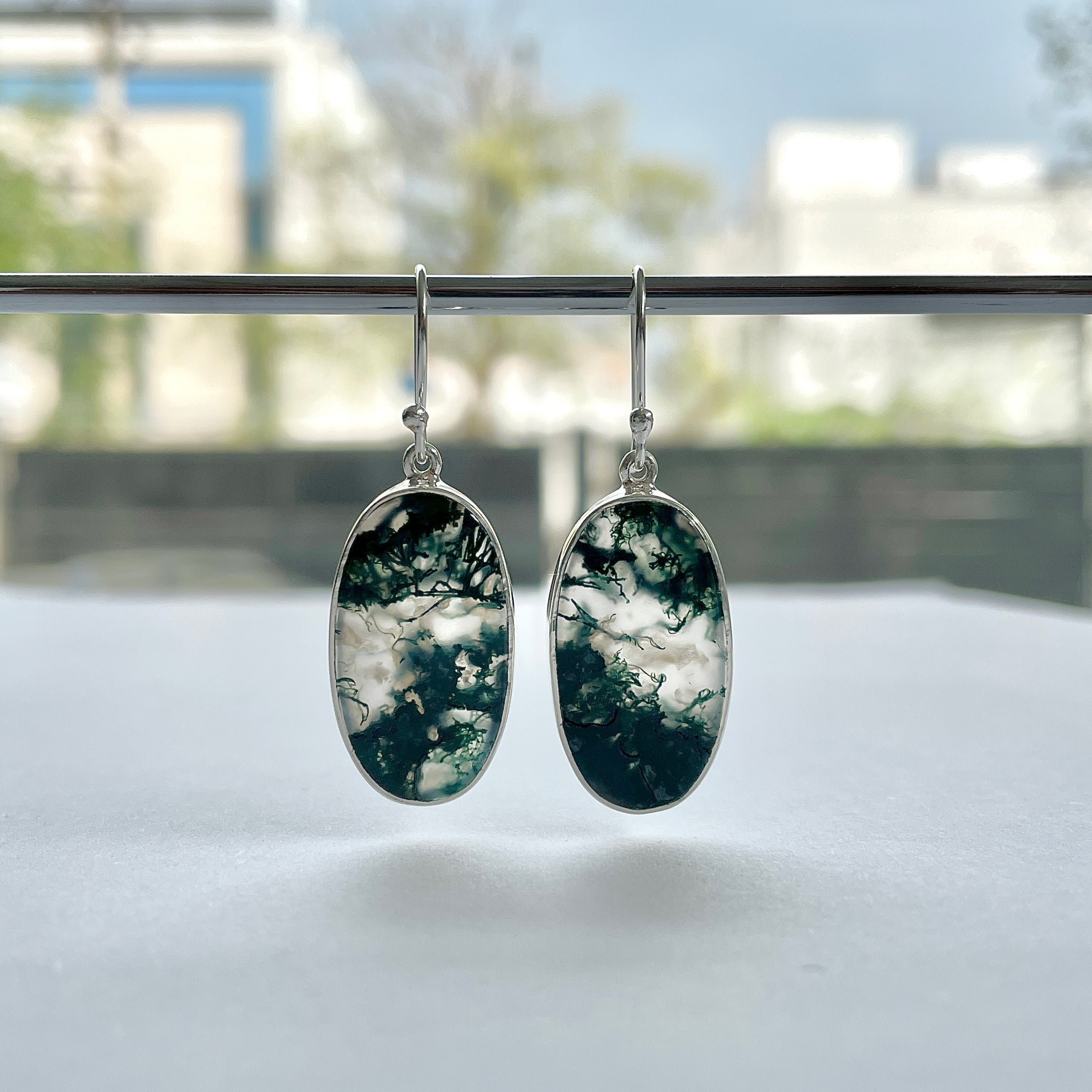 Moss Agate Earring-(MOA-E-175.)