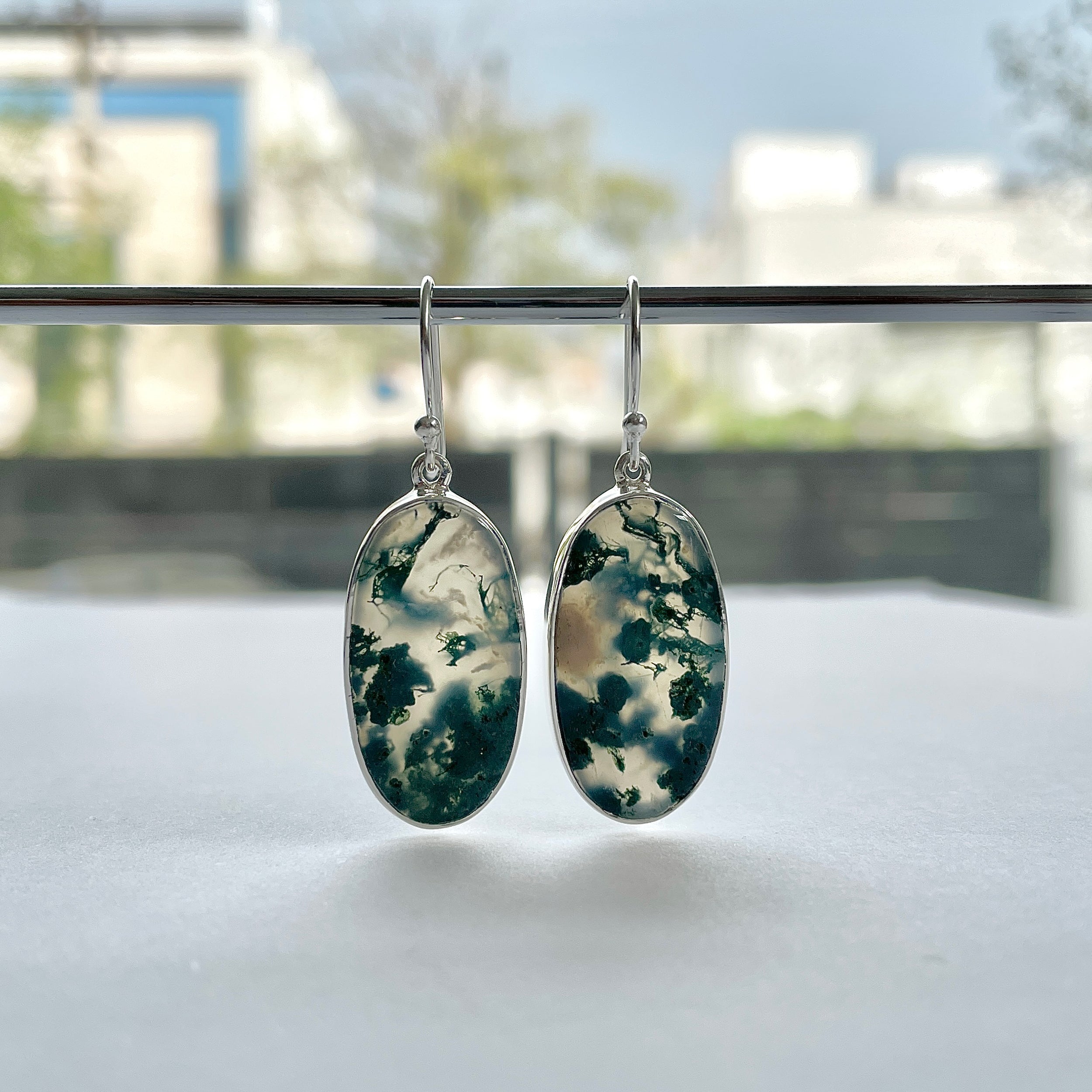 Moss Agate Earring-(MOA-E-176.)