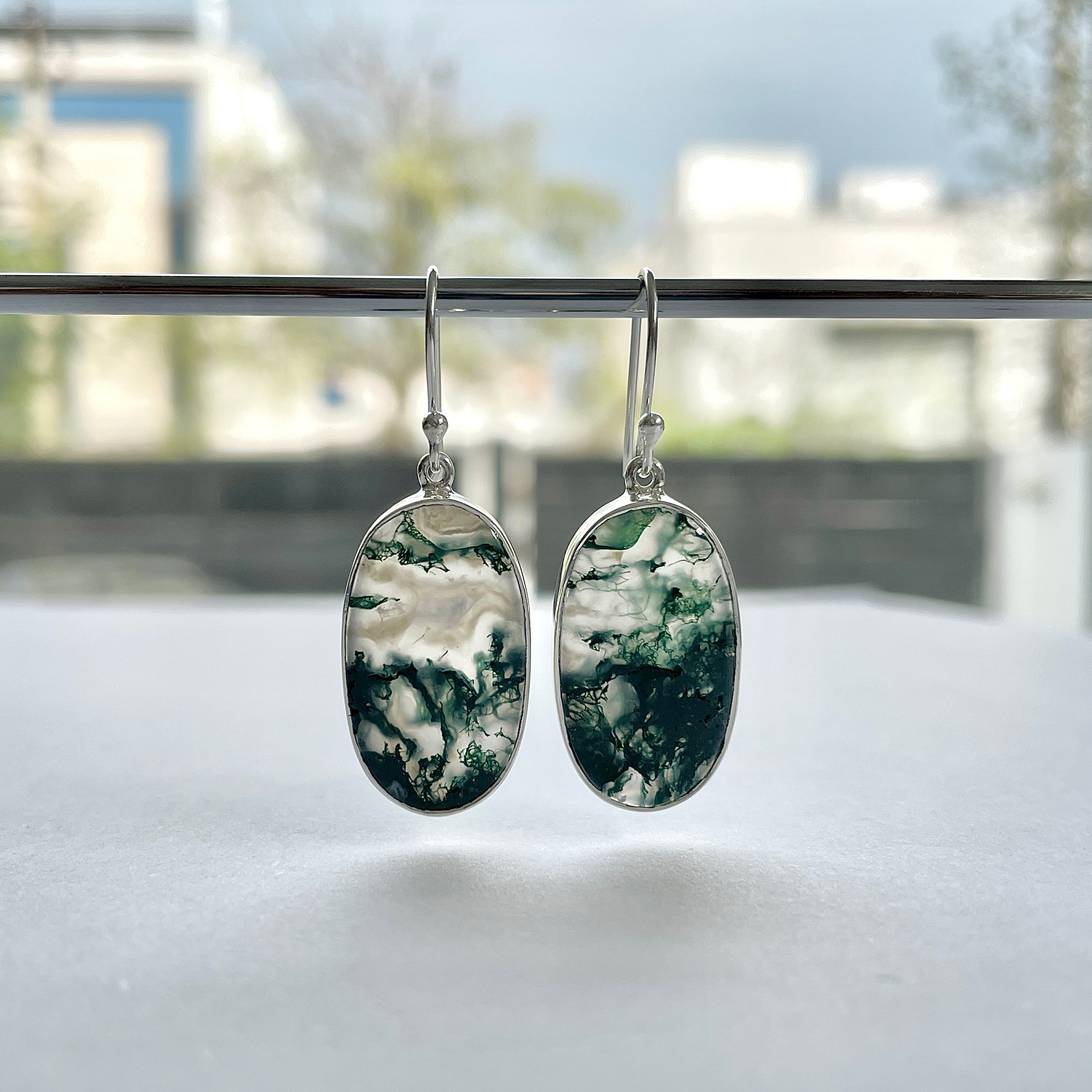 Moss Agate Earring-(MOA-E-177.)