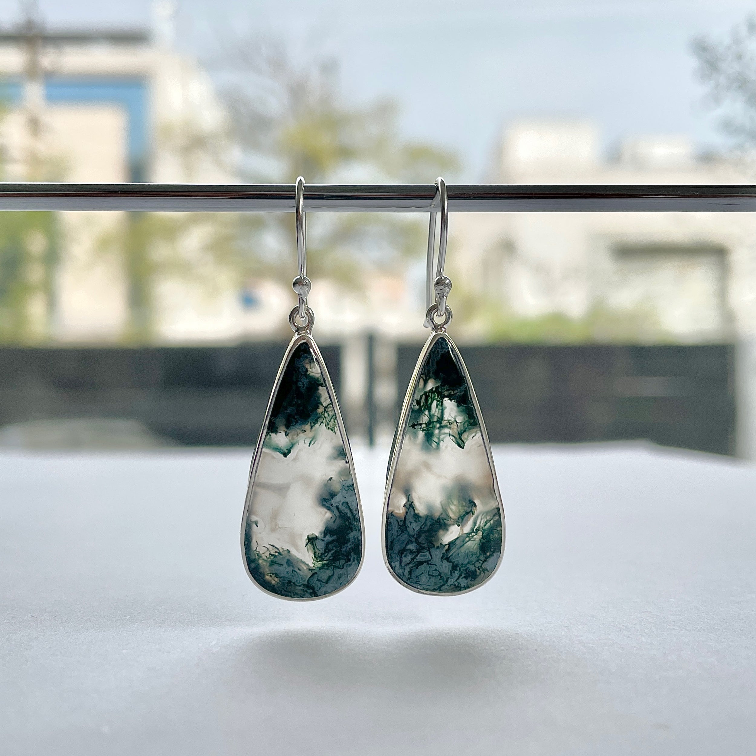 Moss Agate Earring-(MOA-E-178.)