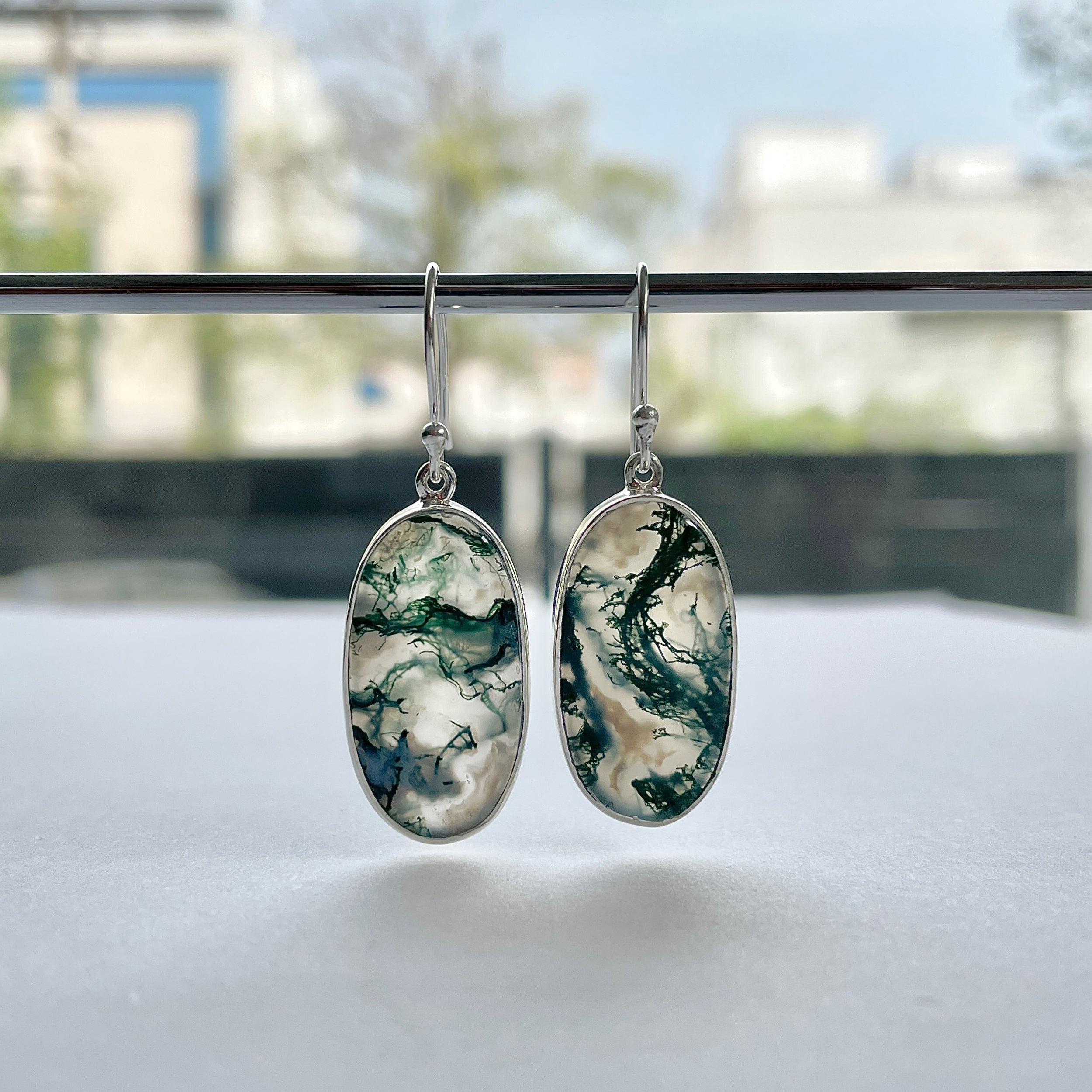 Moss Agate Earring-(MOA-E-179.)