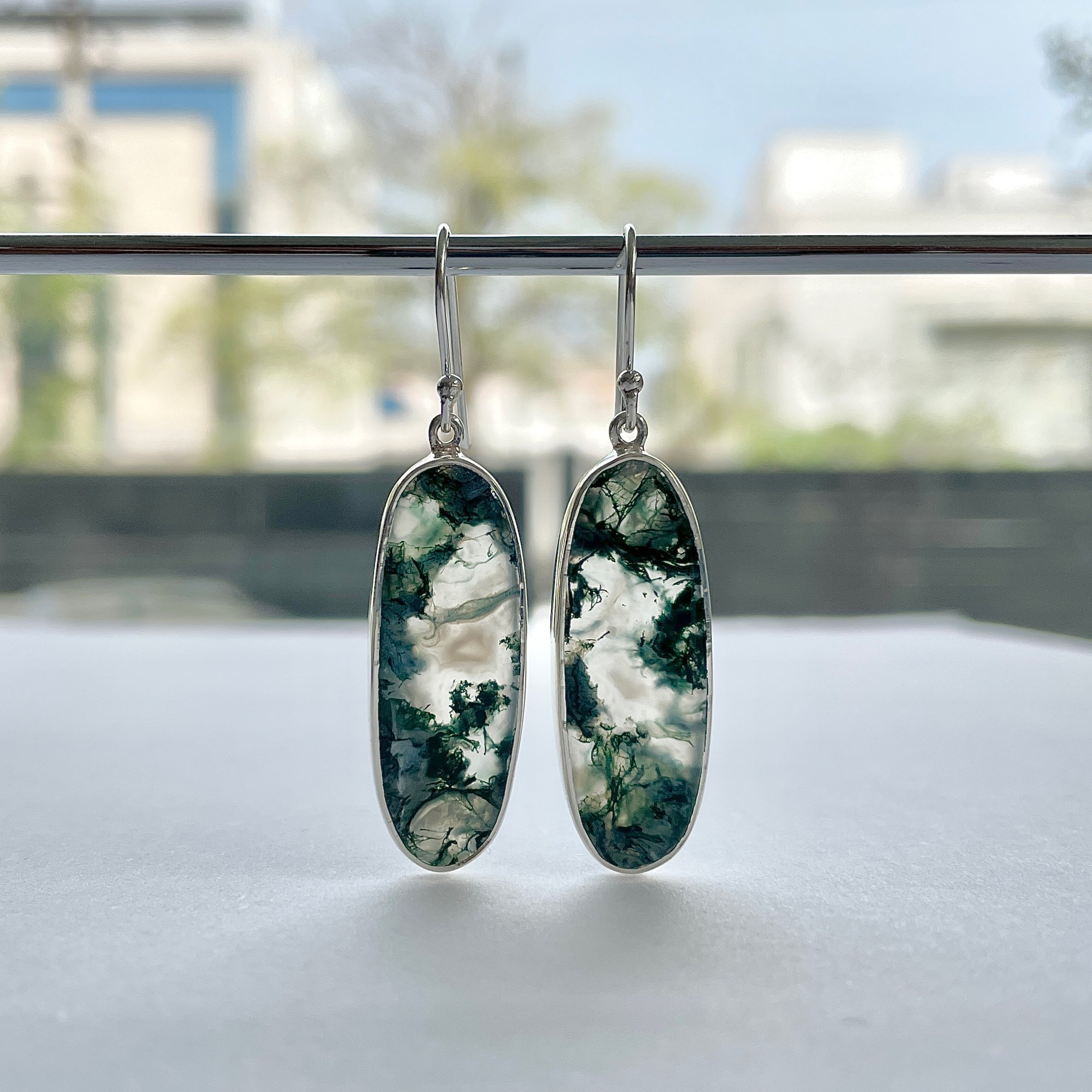 Moss Agate Earring-(MOA-E-180.)