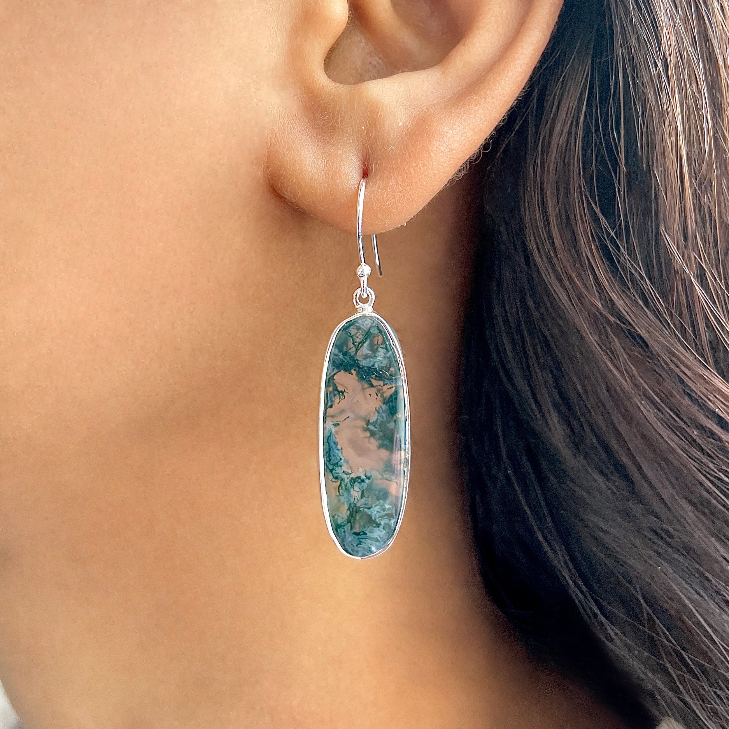 Moss Agate Earring-(MOA-E-180.)