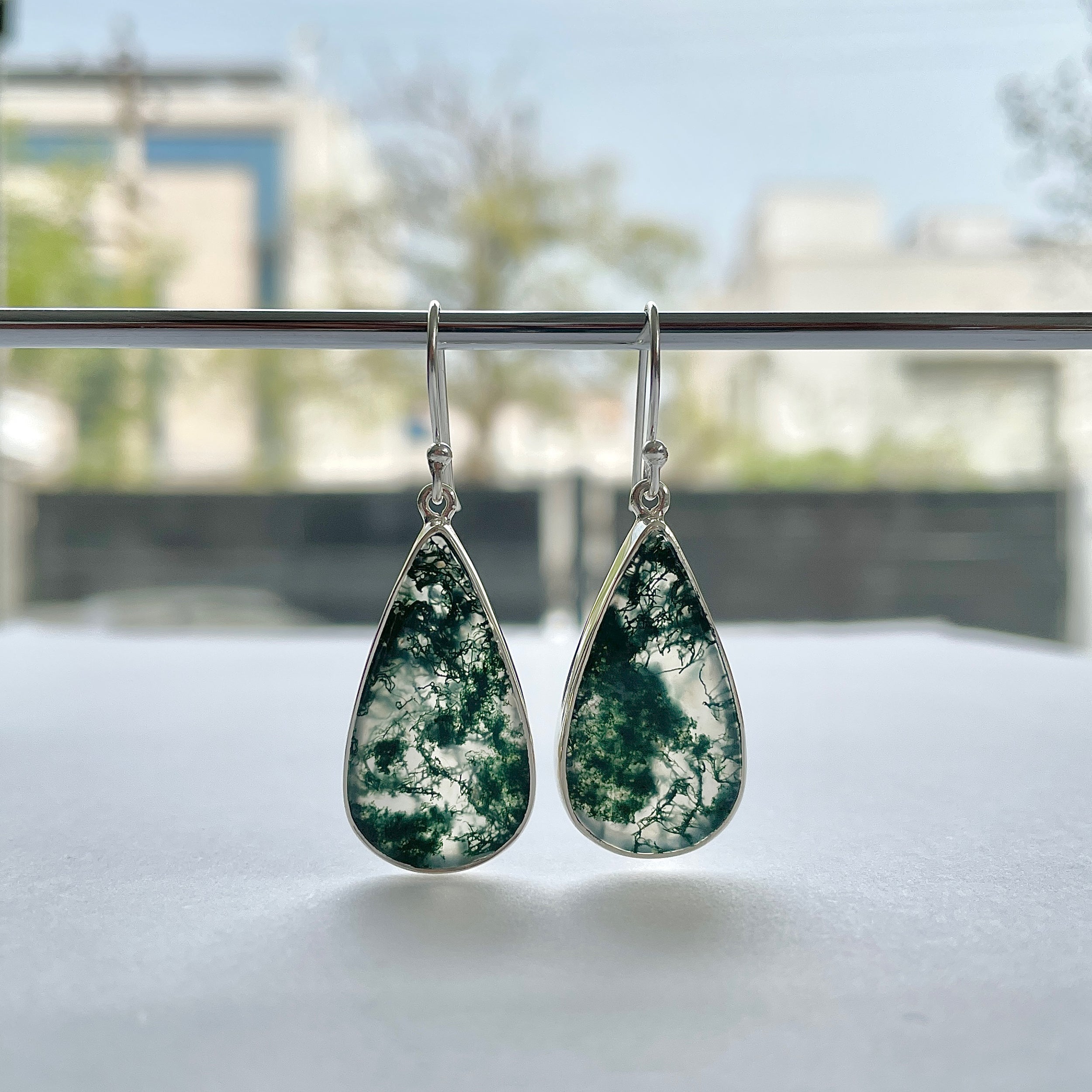 Moss Agate Earring-(MOA-E-181.)