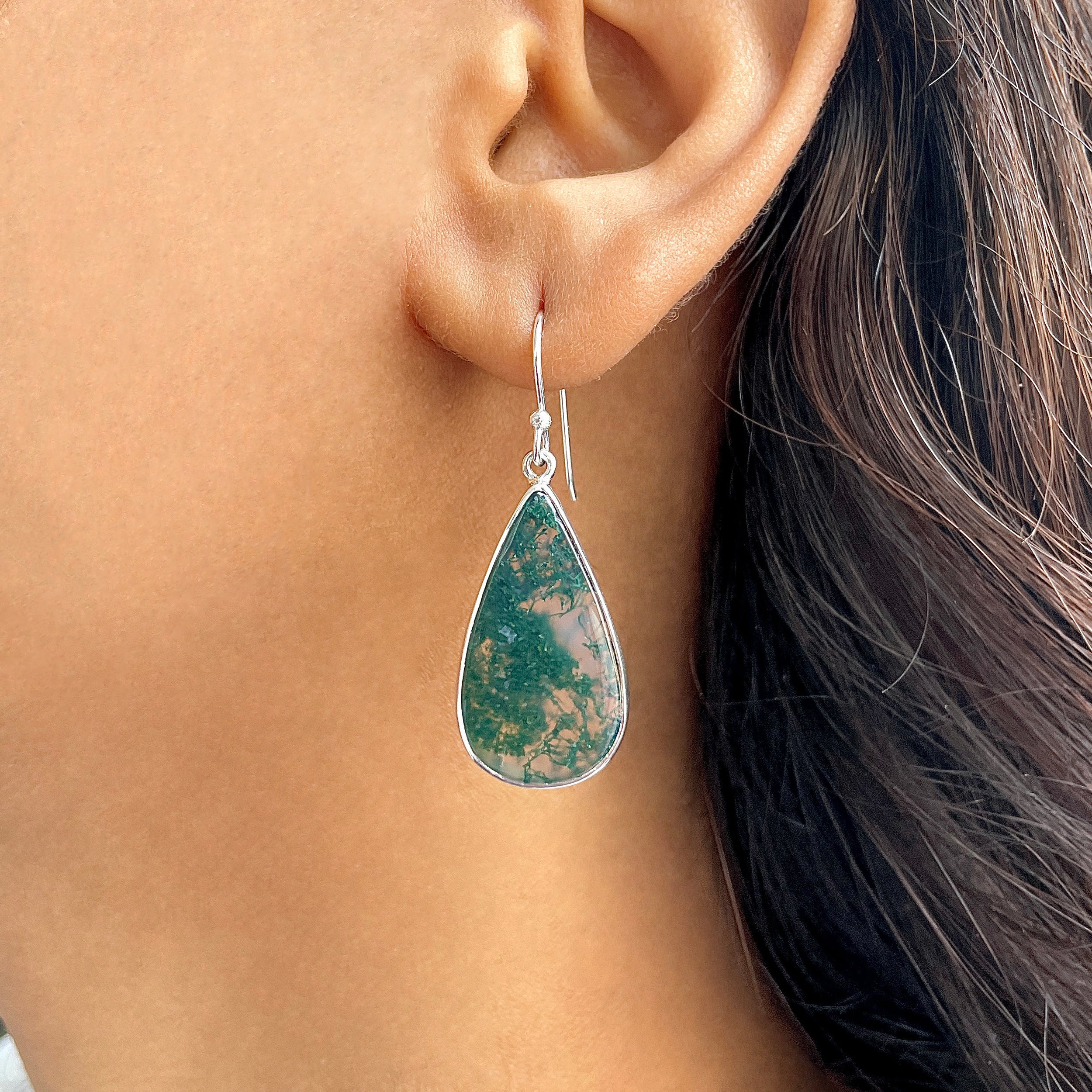 Moss Agate Earring-(MOA-E-181.)