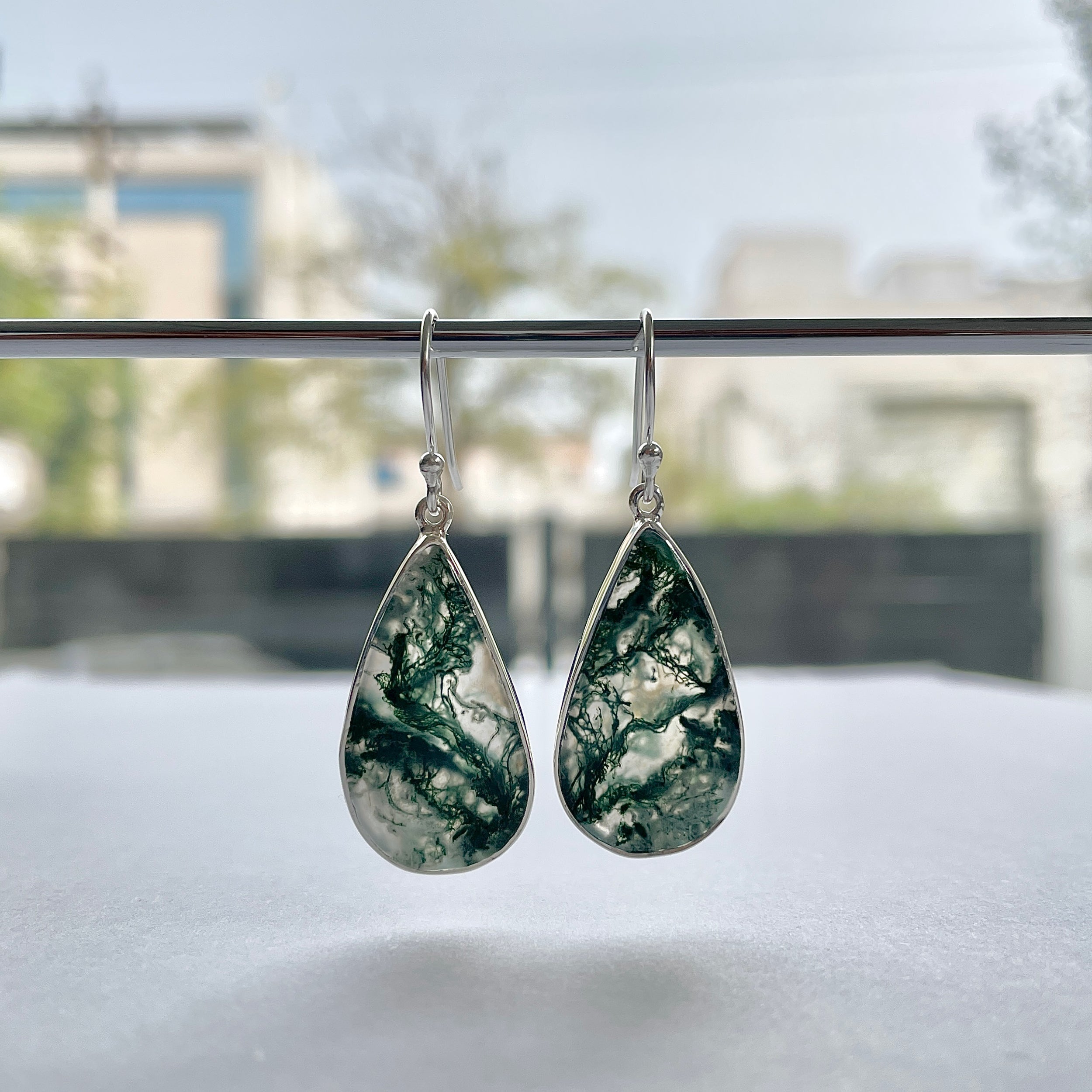 Moss Agate Earring-(MOA-E-182.)