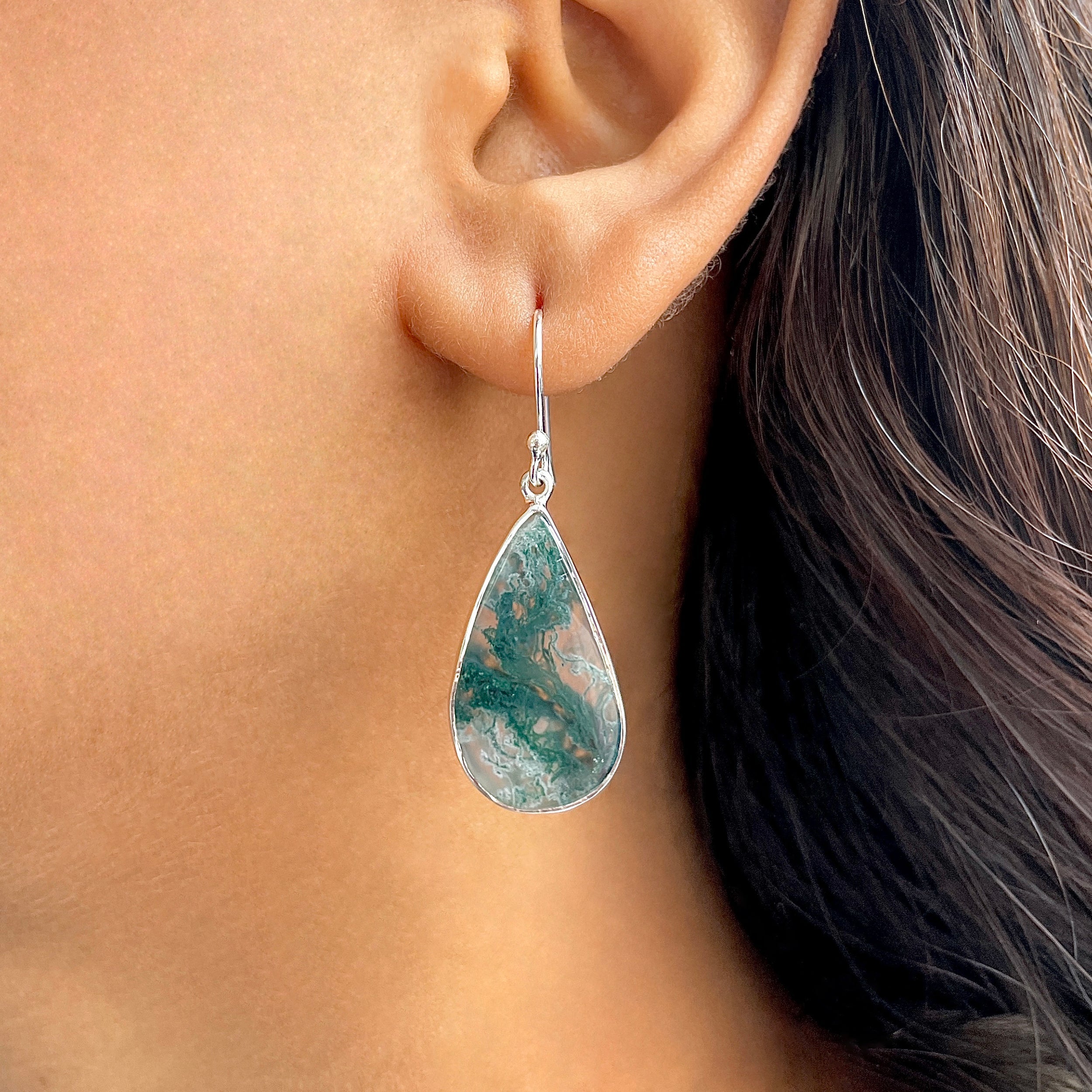Moss Agate Earring-(MOA-E-182.)