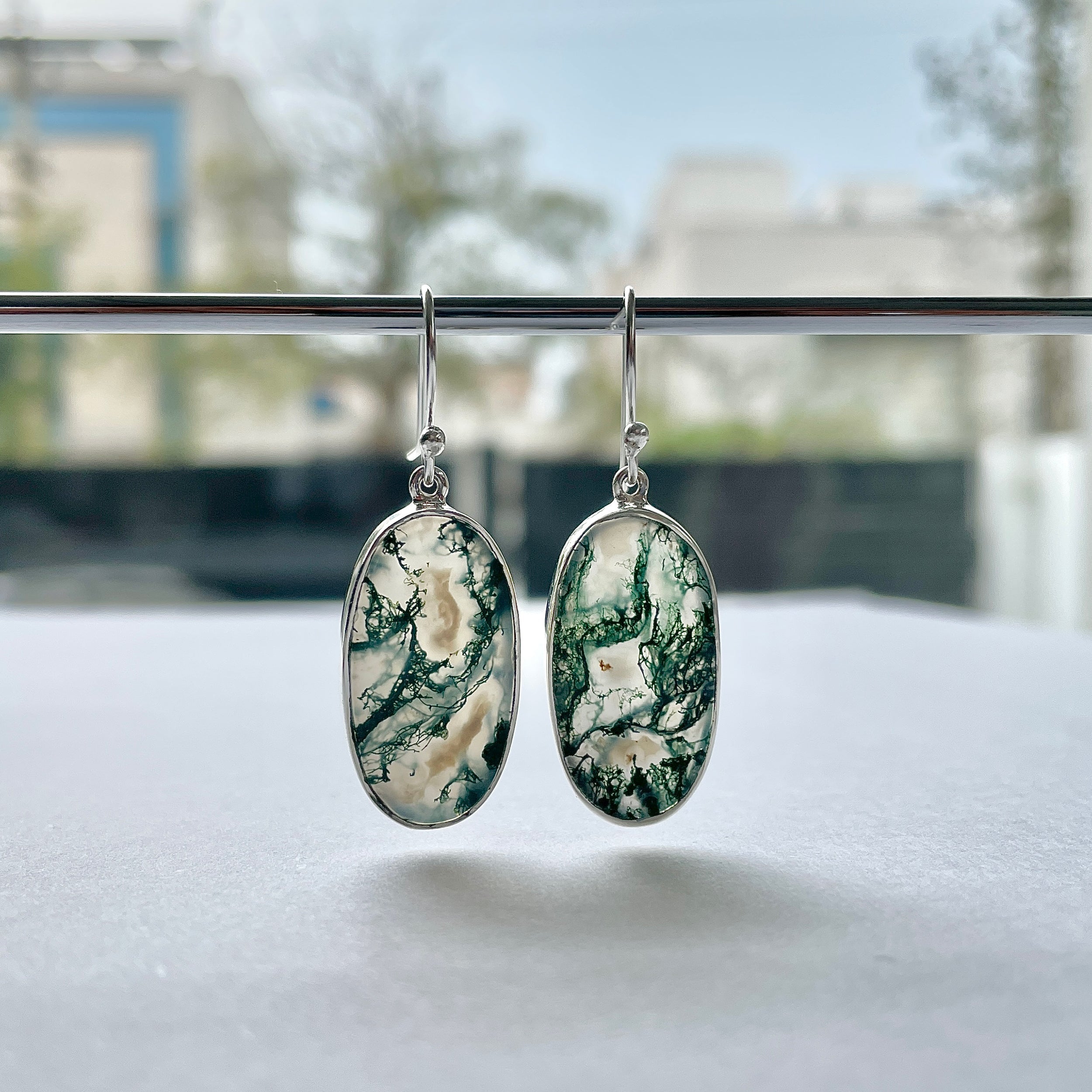 Moss Agate Earring-(MOA-E-183.)