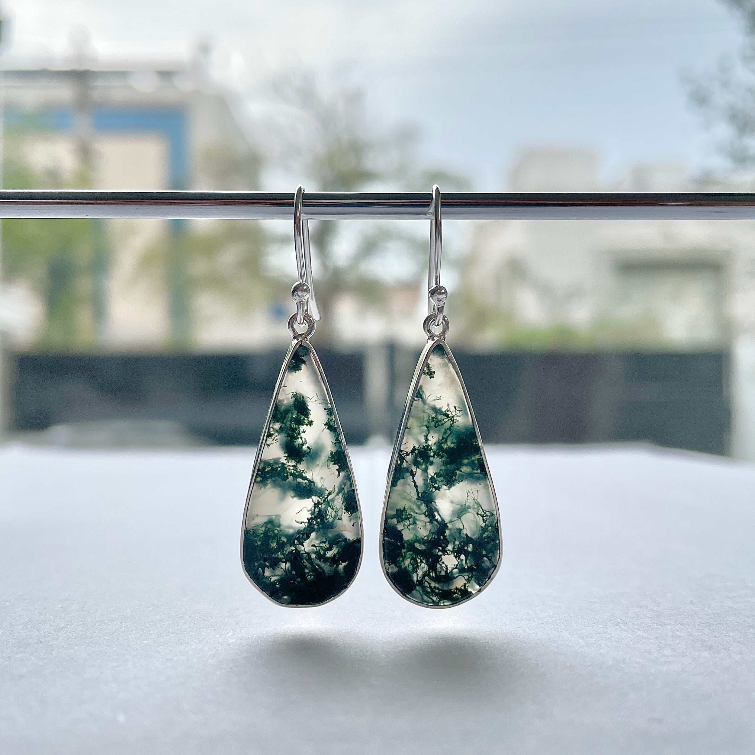Moss Agate Earring-(MOA-E-184.)