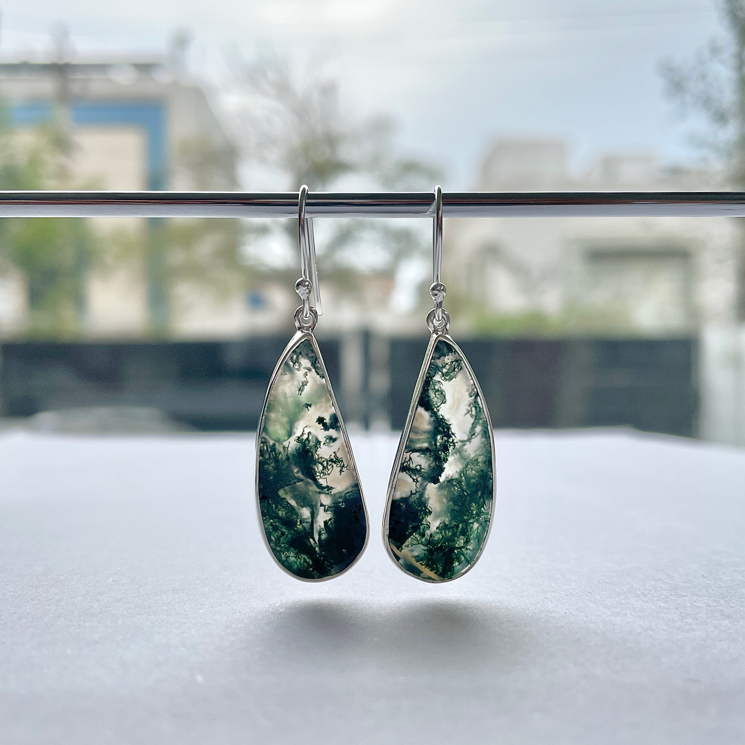 Moss Agate Earring-(MOA-E-185.)