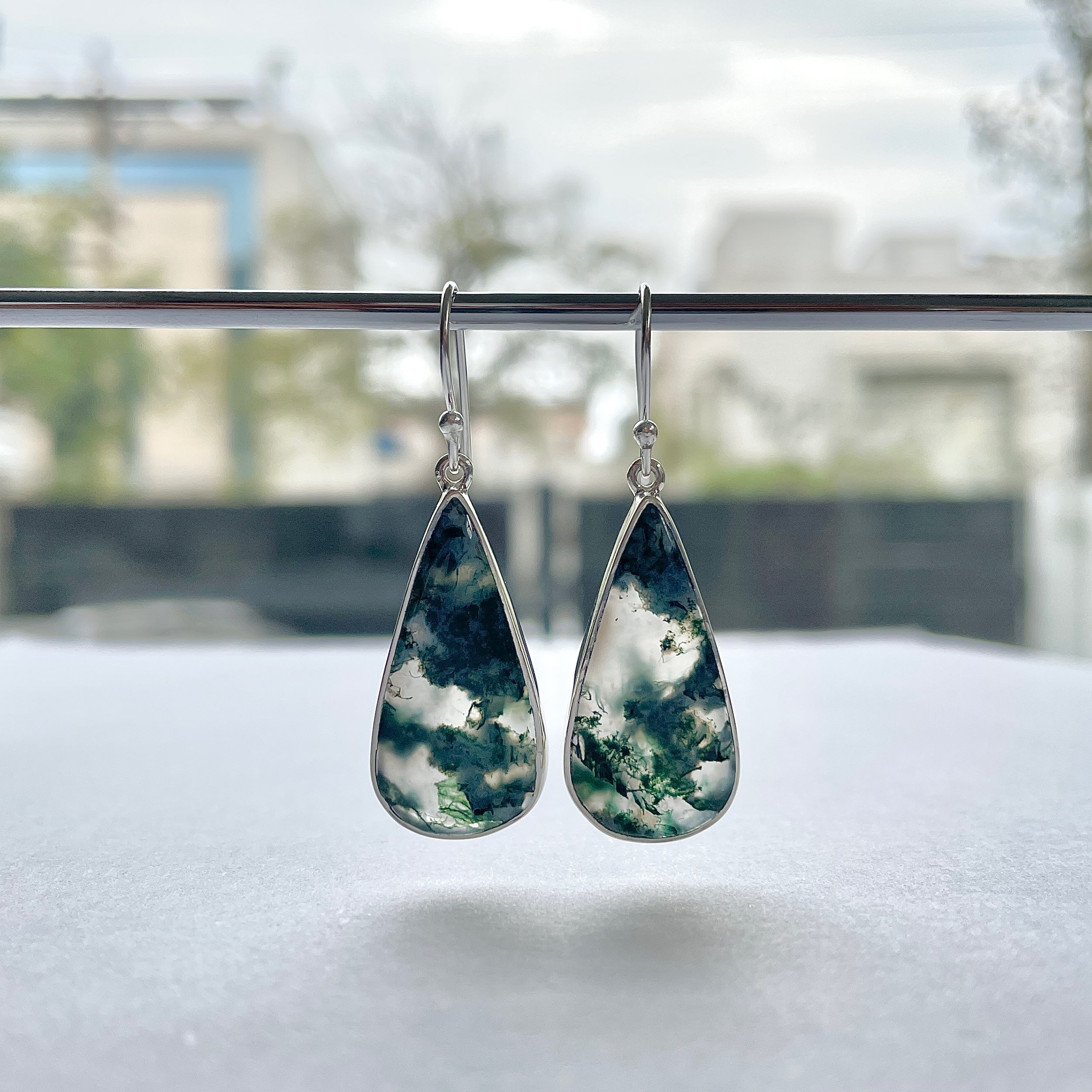 Moss Agate Earring-(MOA-E-186.)