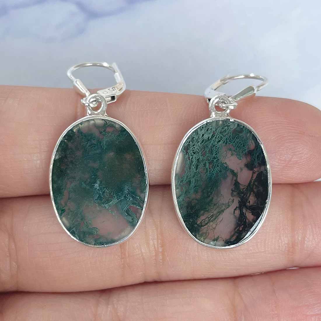 Moss Agate Earring-(MOA-E-19.)