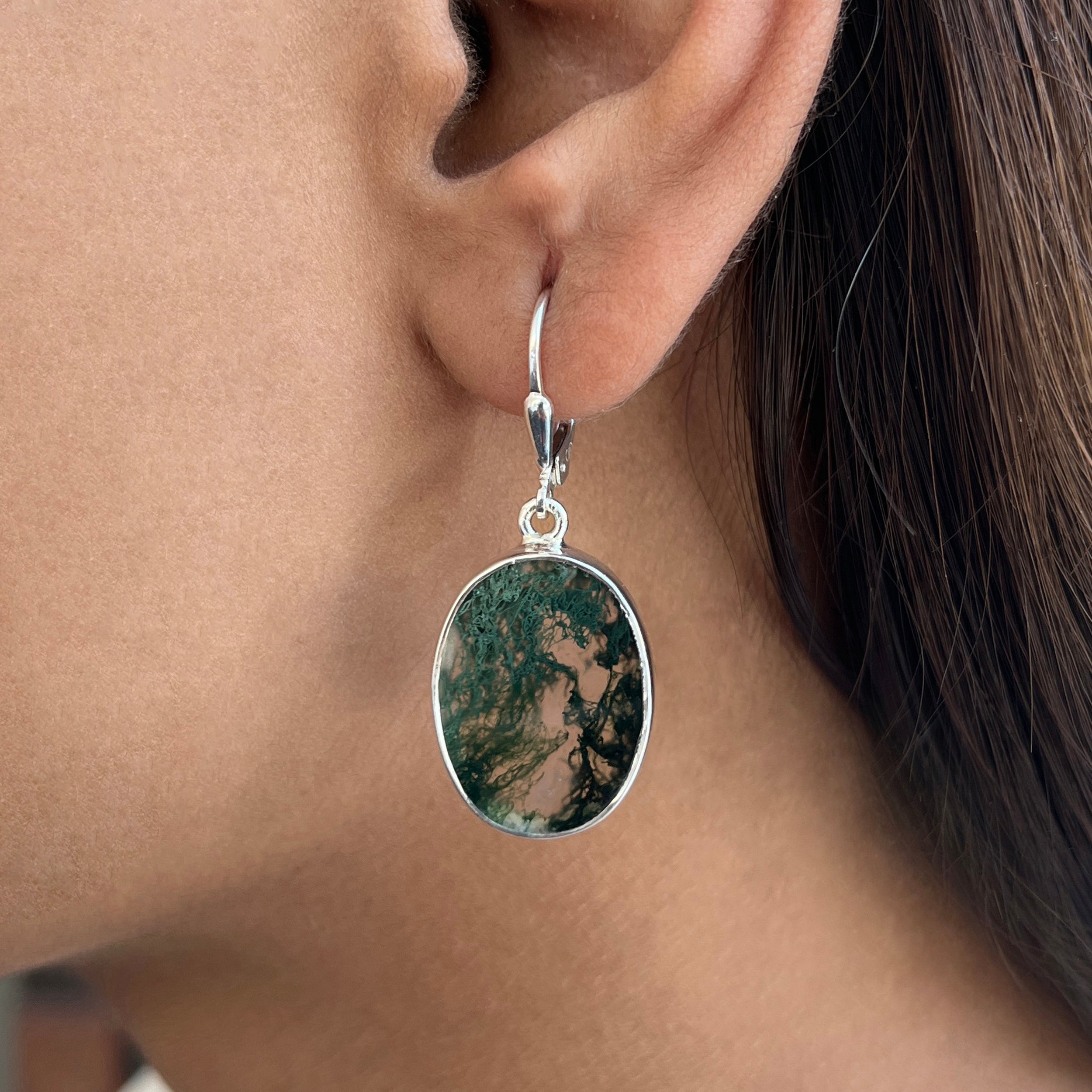 Moss Agate Earring-(MOA-E-19.)