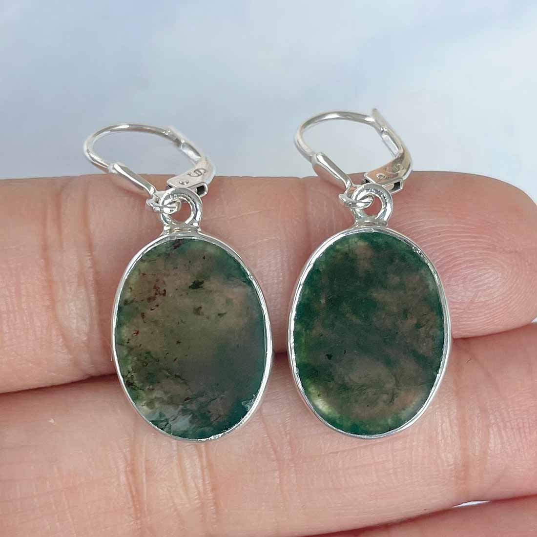Moss Agate Earring-(MOA-E-2.)