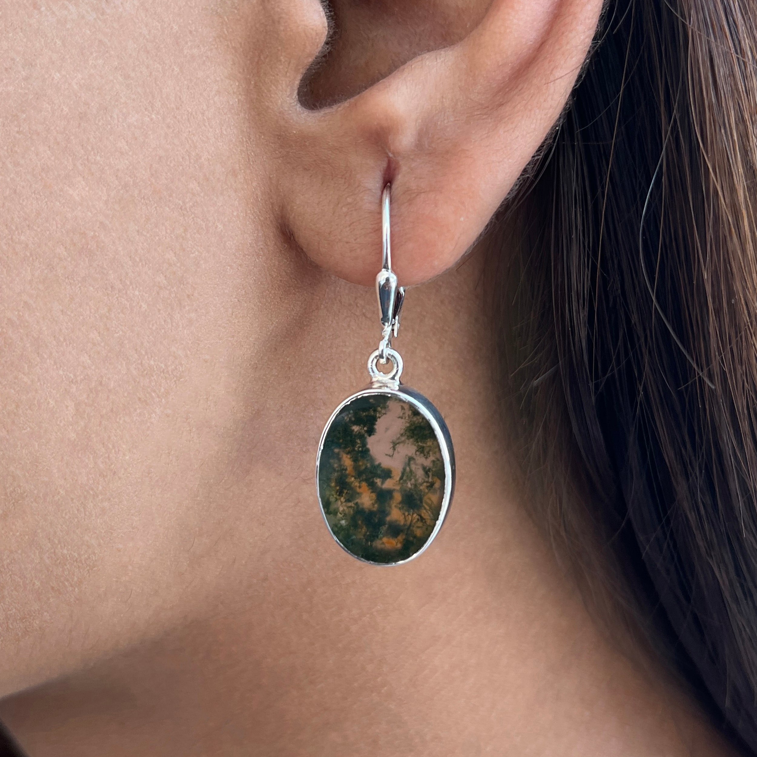 Moss Agate Earring-(MOA-E-20.)
