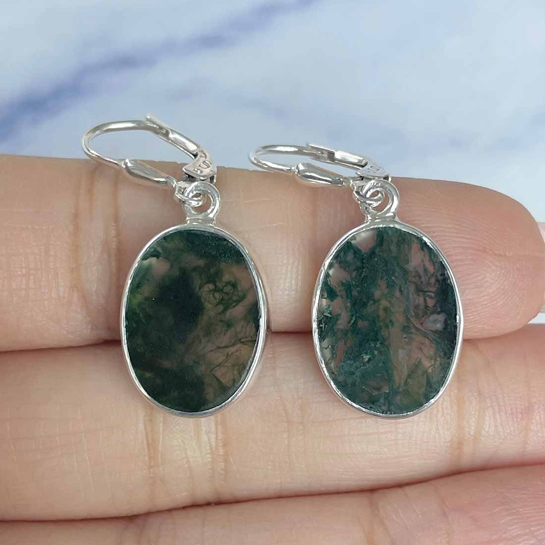 Moss Agate Earring-(MOA-E-21.)