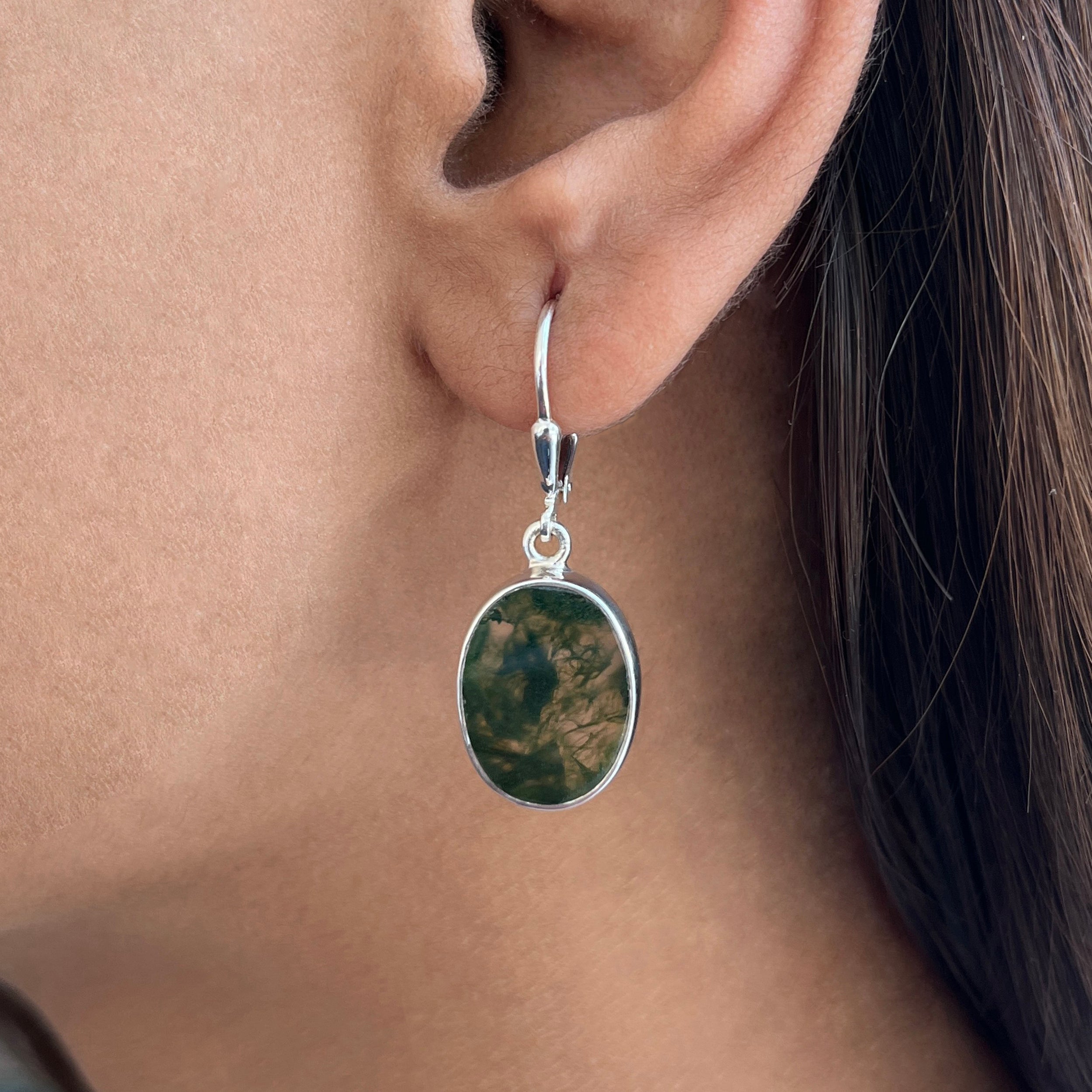 Moss Agate Earring-(MOA-E-21.)