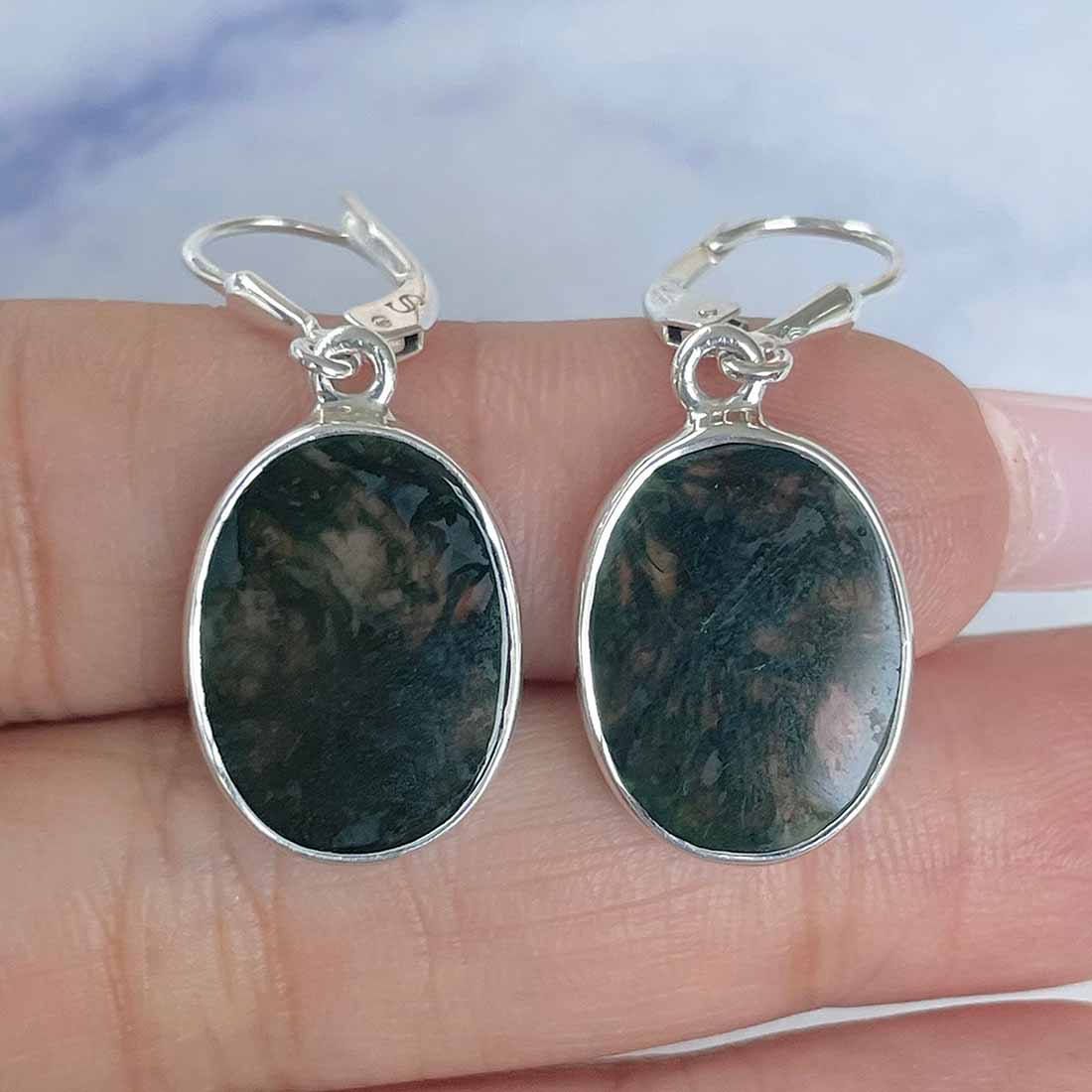 Moss Agate Earring-(MOA-E-22.)