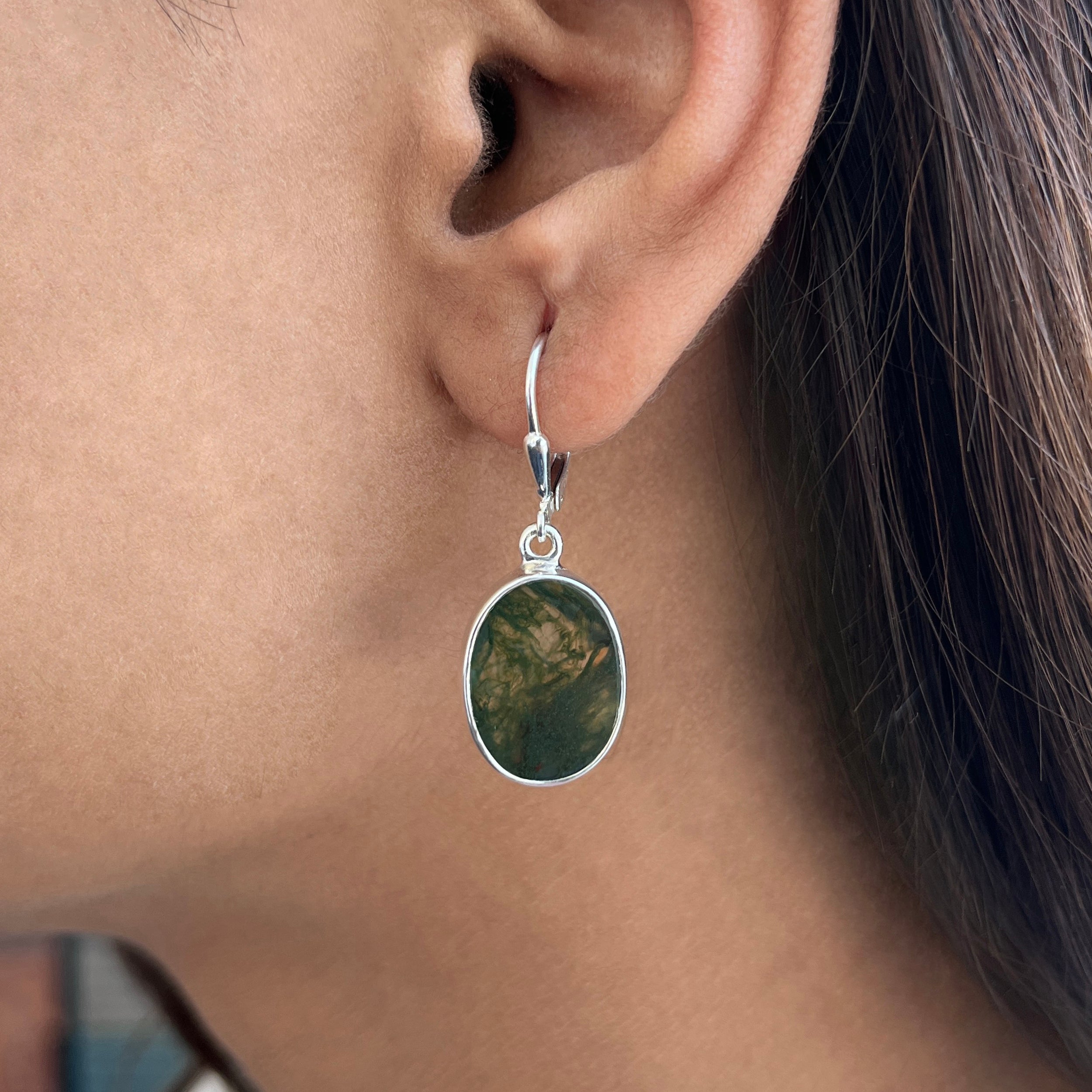 Moss Agate Earring-(MOA-E-22.)