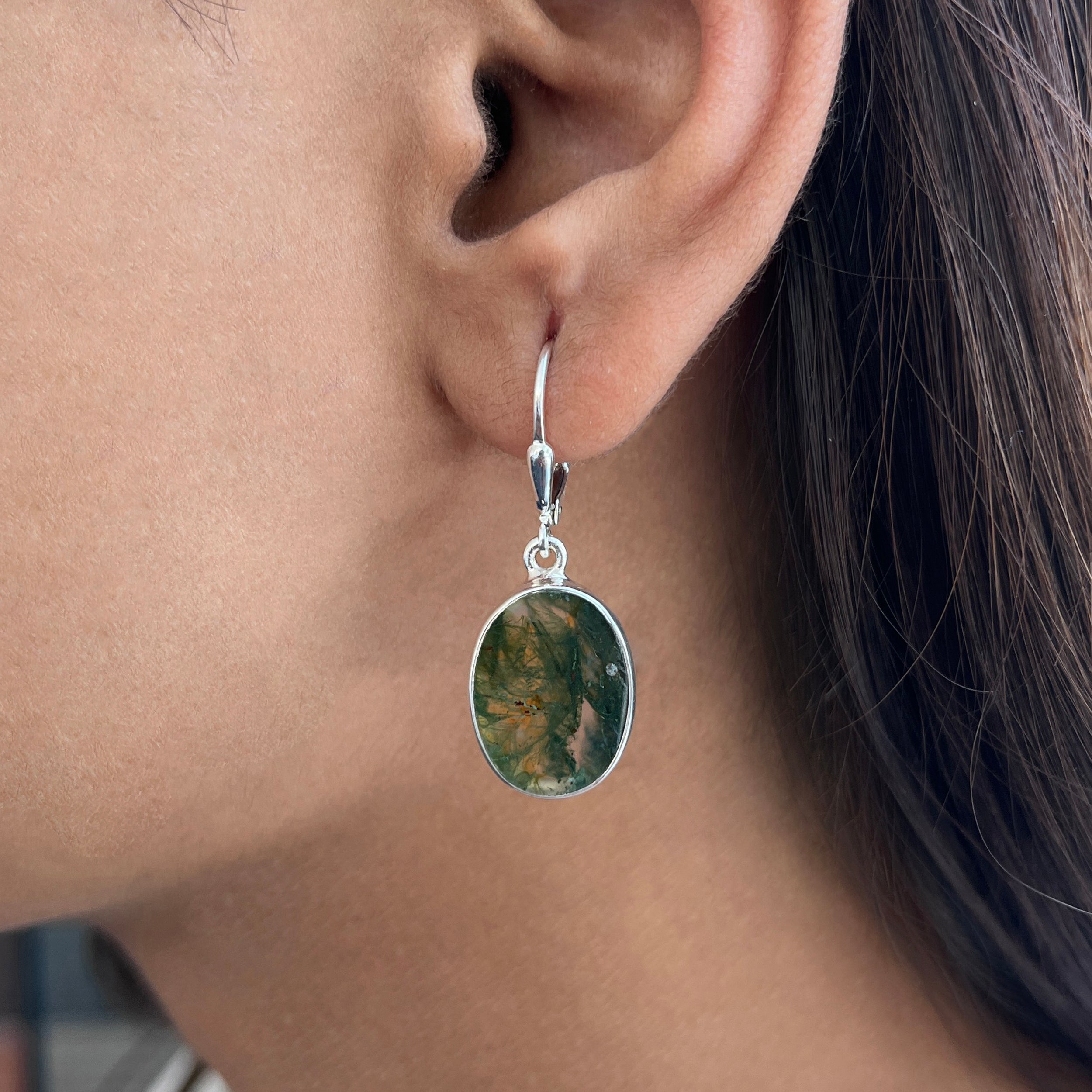 Moss Agate Earring-(MOA-E-23.)