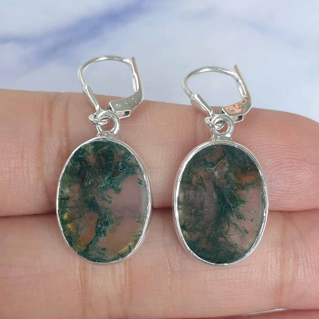 Moss Agate Earring-(MOA-E-25.)