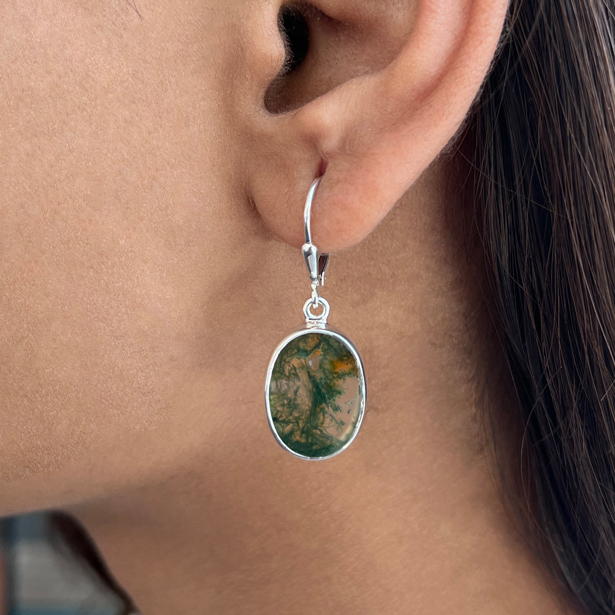 Moss Agate Earring-(MOA-E-25.)