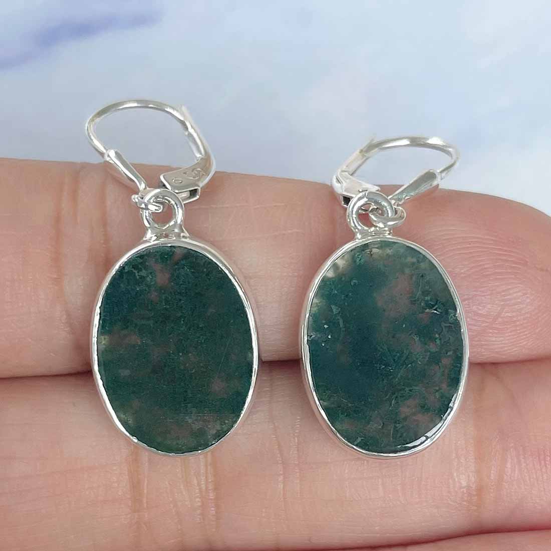 Moss Agate Earring-(MOA-E-26.)