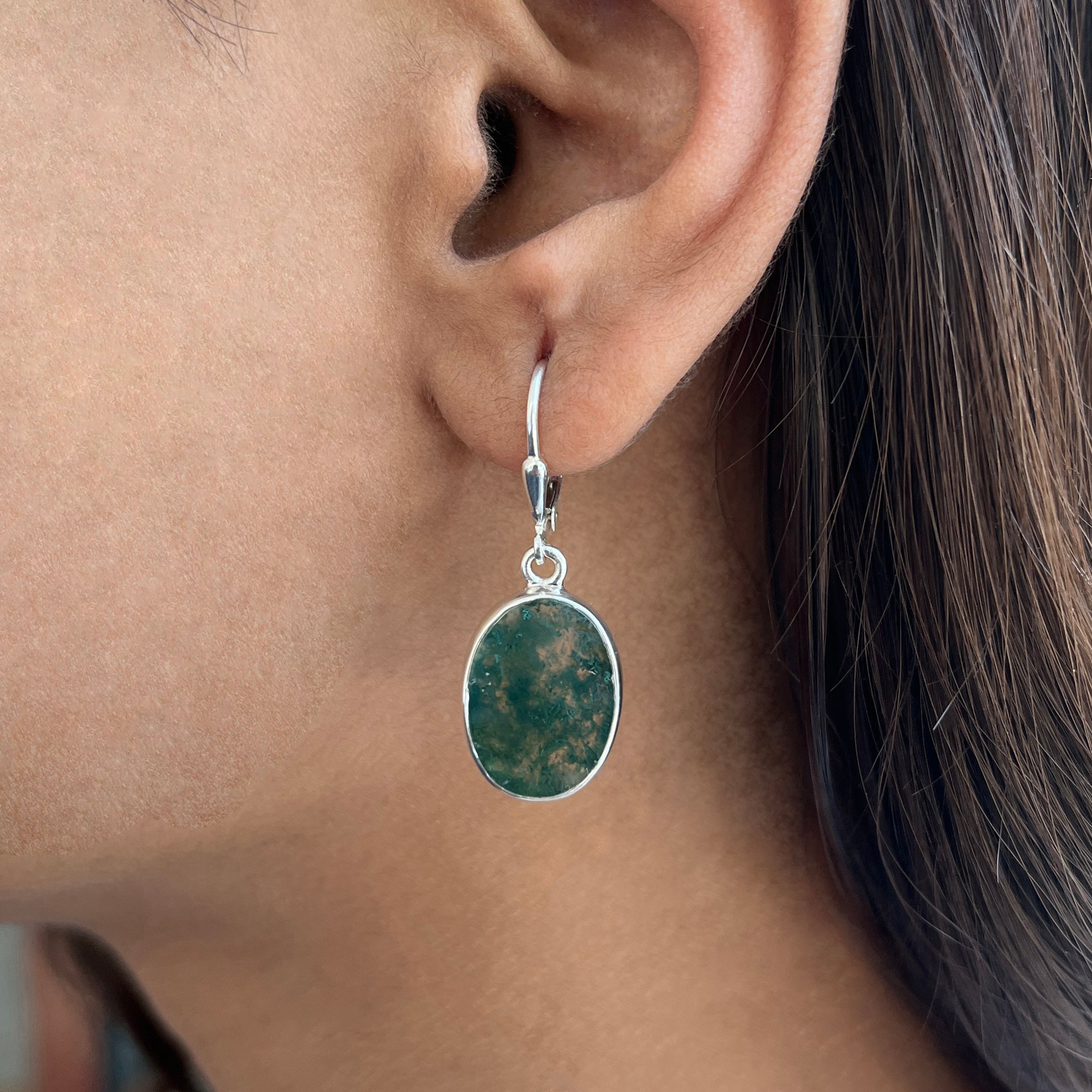 Moss Agate Earring-(MOA-E-26.)