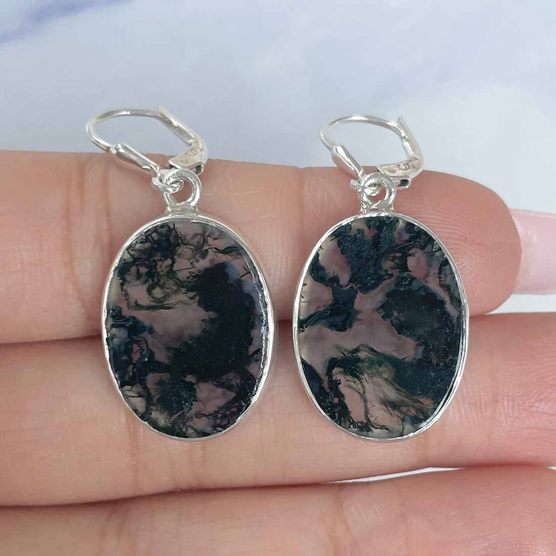 Moss Agate Earring-(MOA-E-27.)