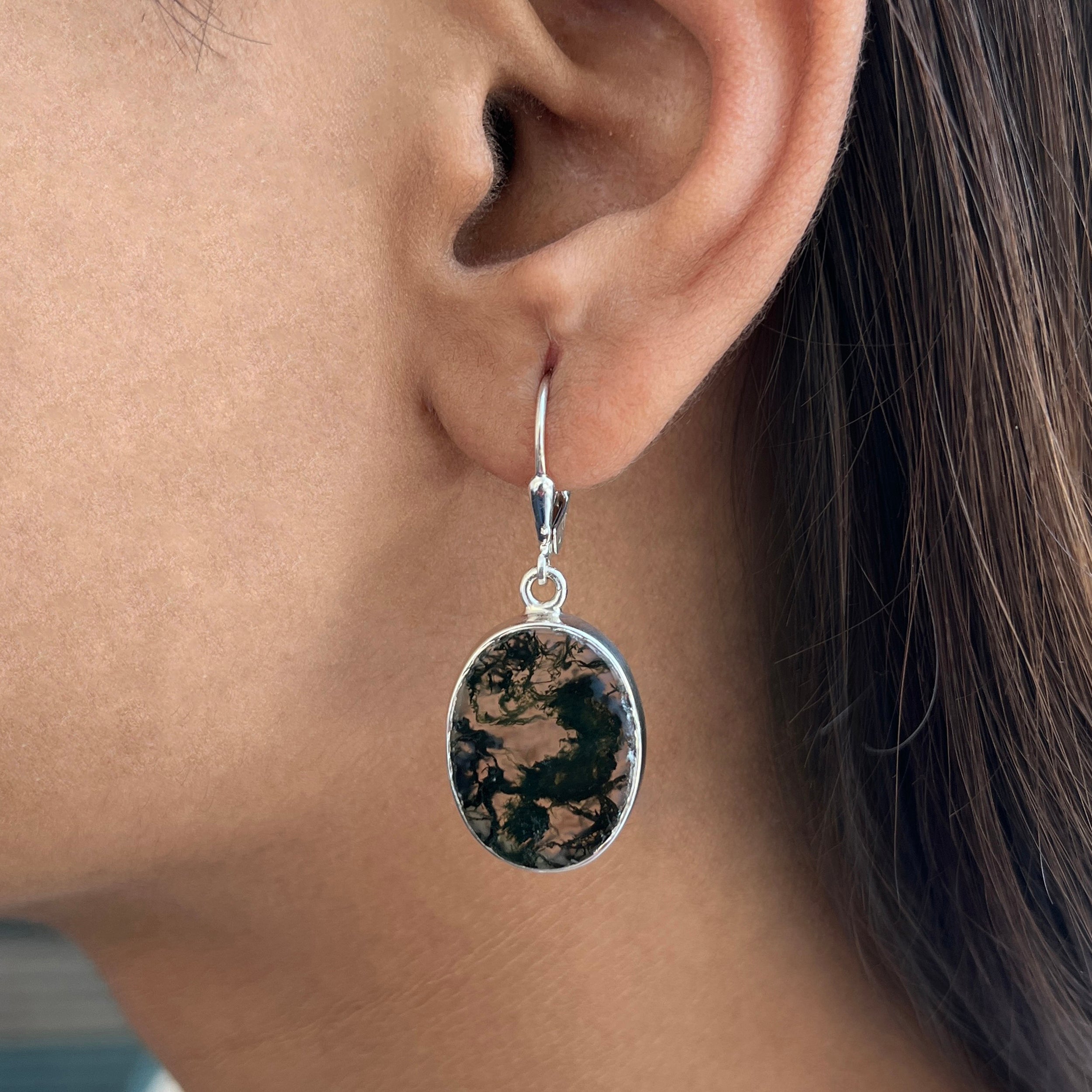 Moss Agate Earring-(MOA-E-27.)