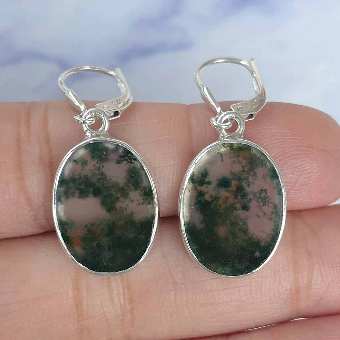 Moss Agate Earring-(MOA-E-28.)