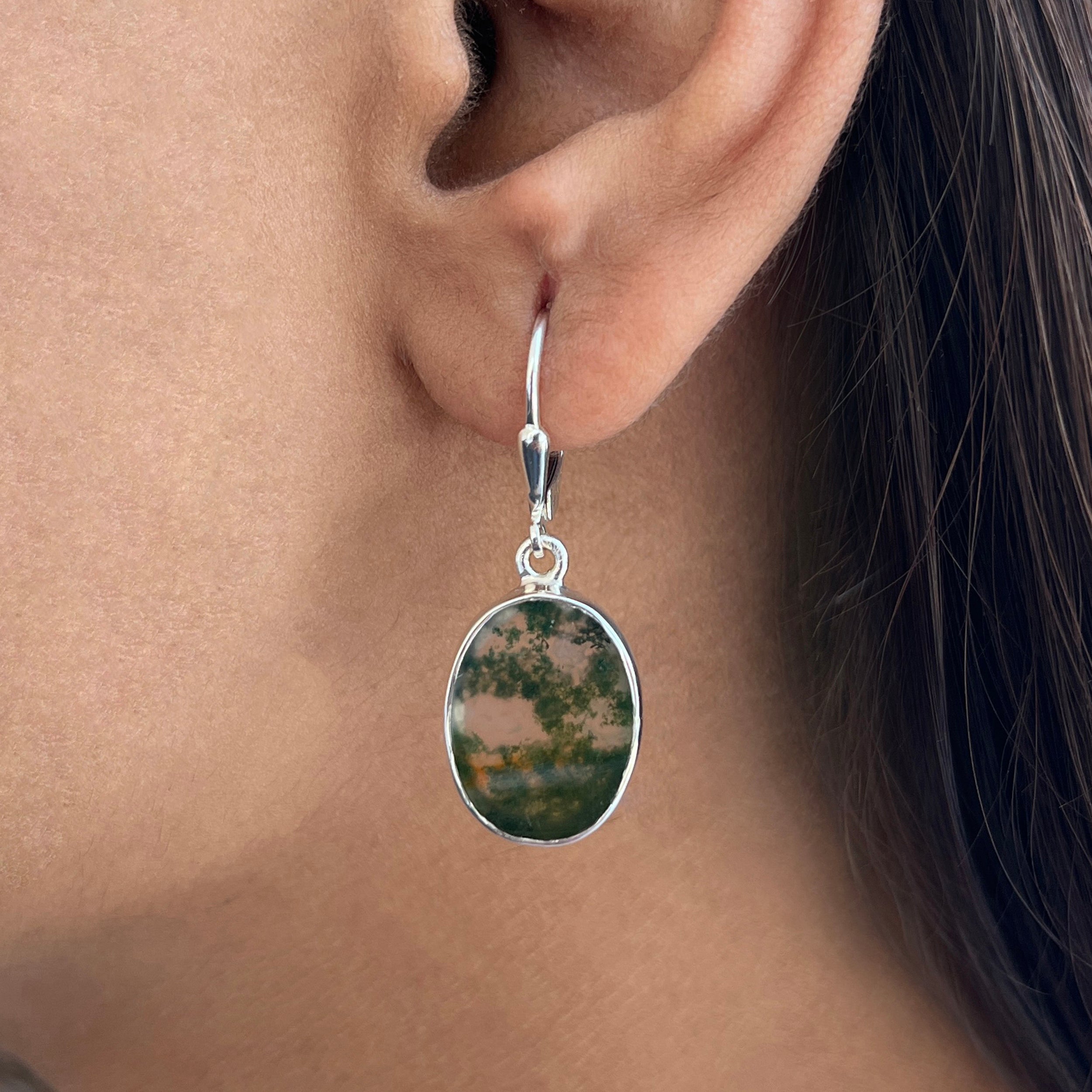 Moss Agate Earring-(MOA-E-28.)