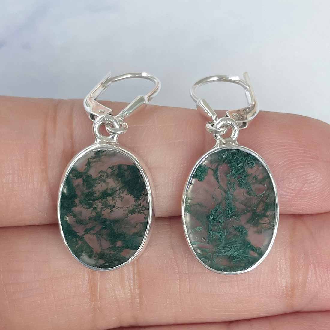 Moss Agate Earring-(MOA-E-29.)