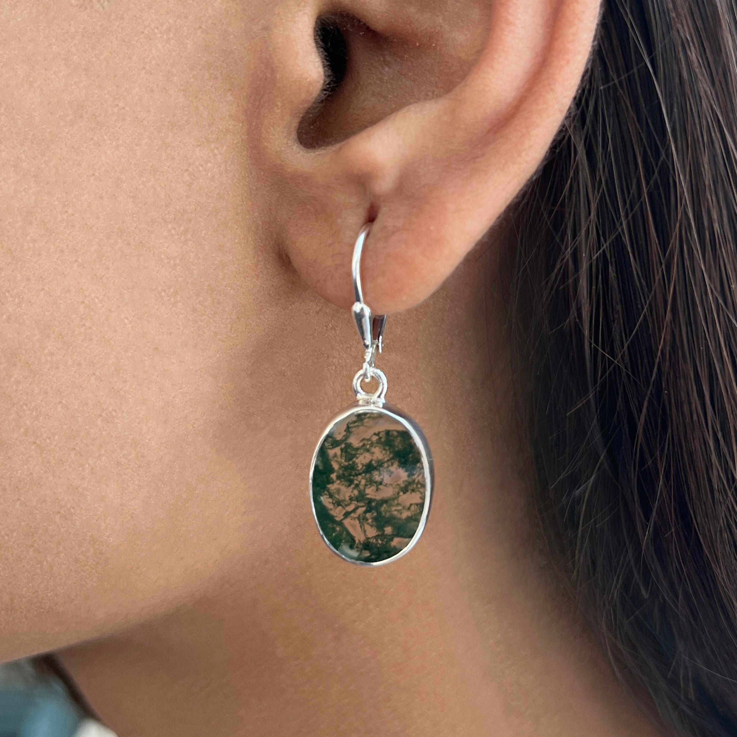 Moss Agate Earring-(MOA-E-29.)