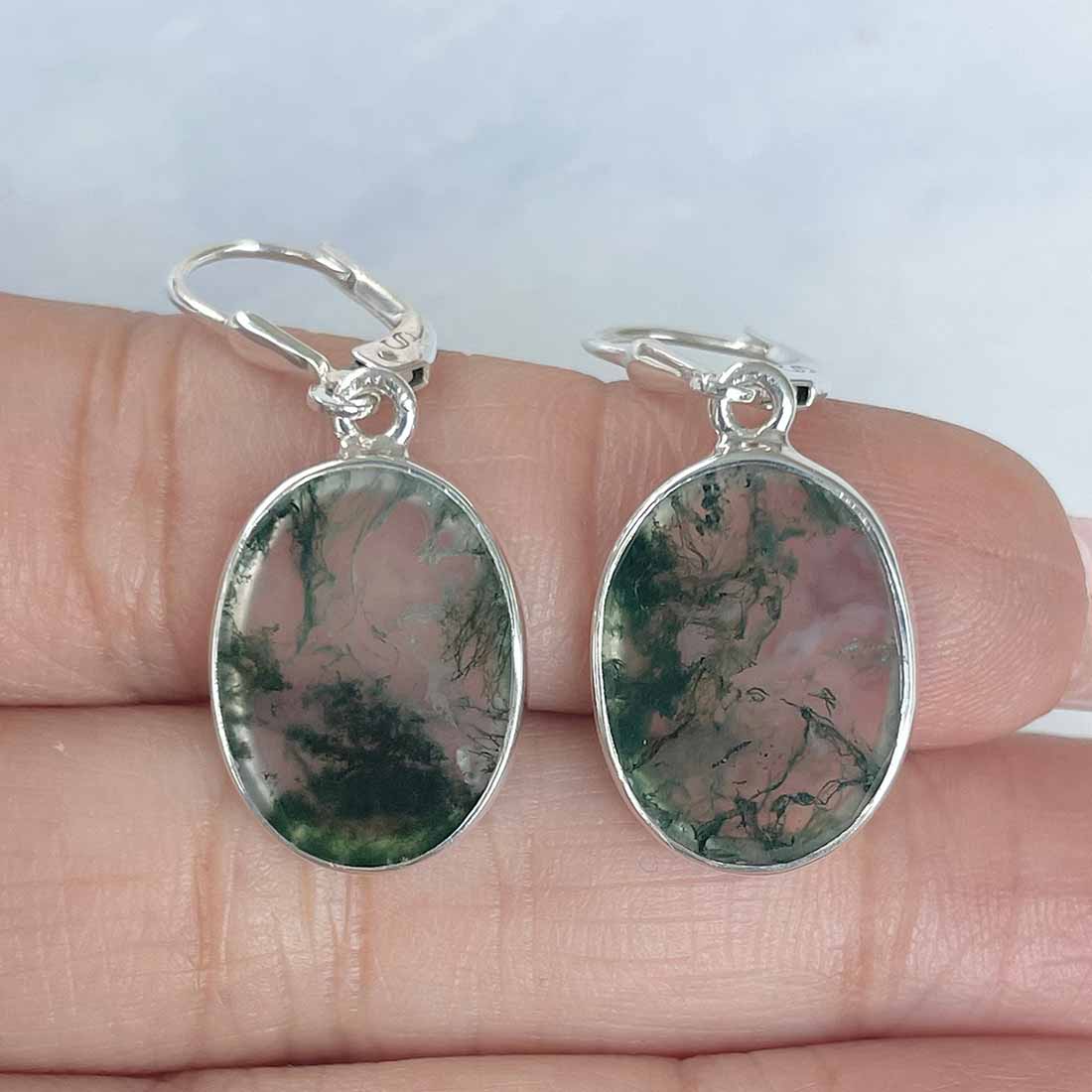 Moss Agate Earring-(MOA-E-3.)