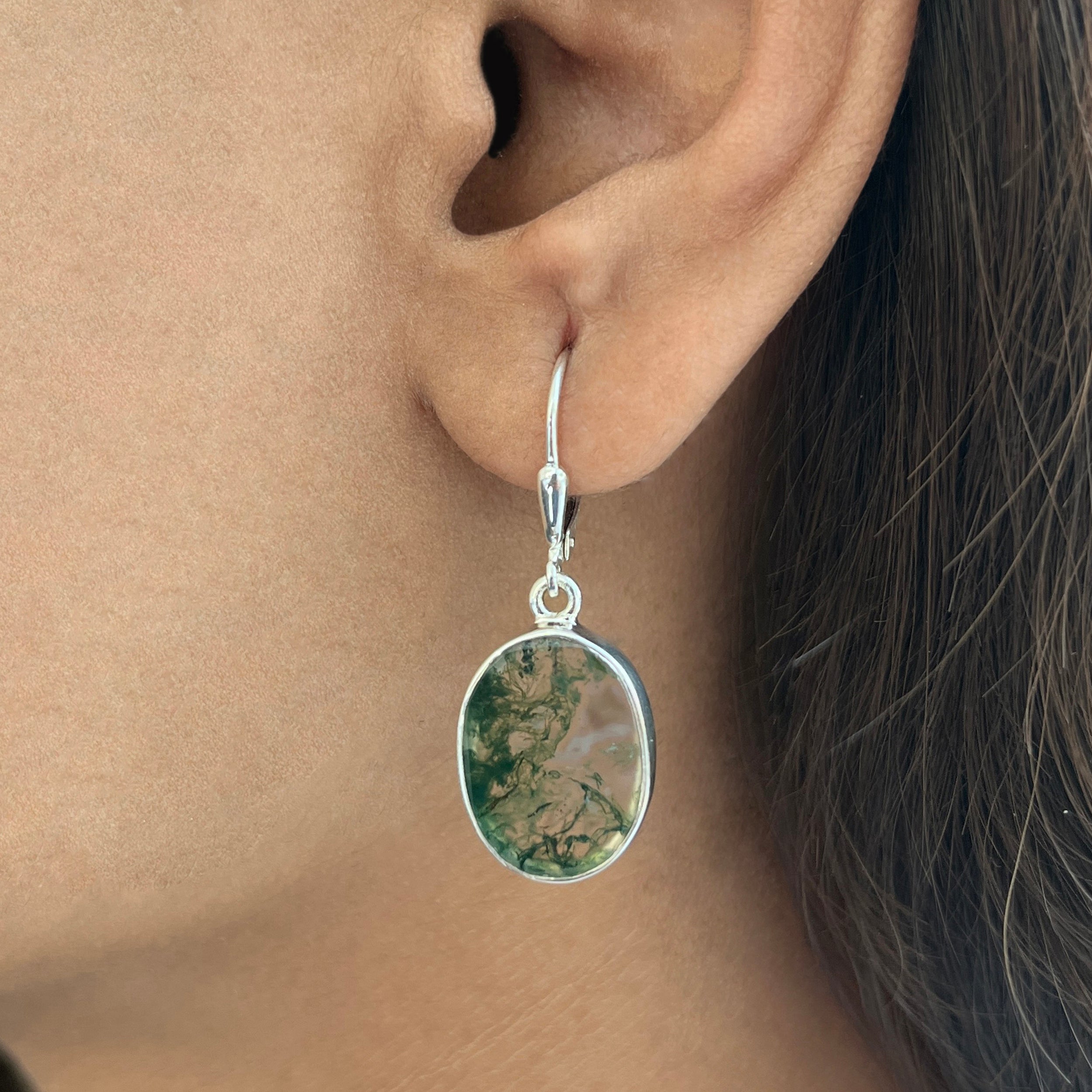 Moss Agate Earring-(MOA-E-3.)