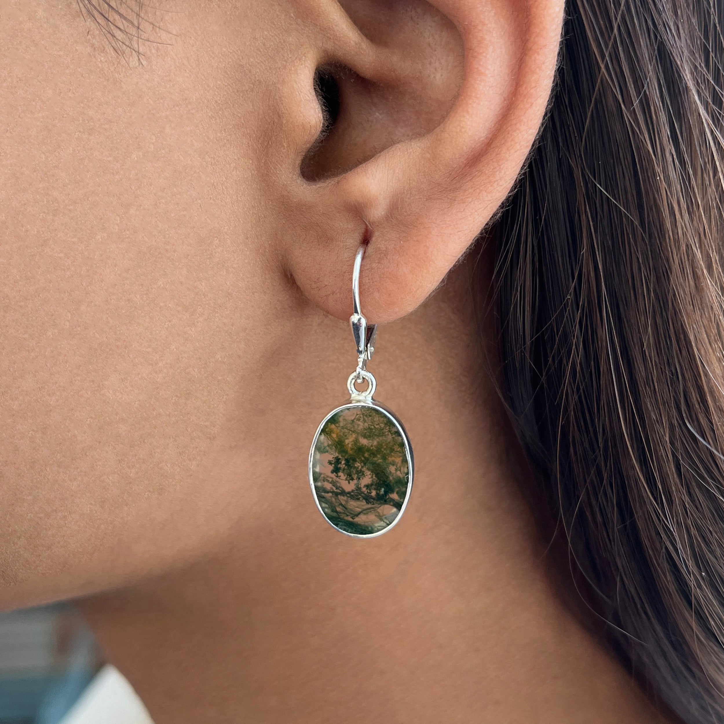 Moss Agate Earring-(MOA-E-30.)